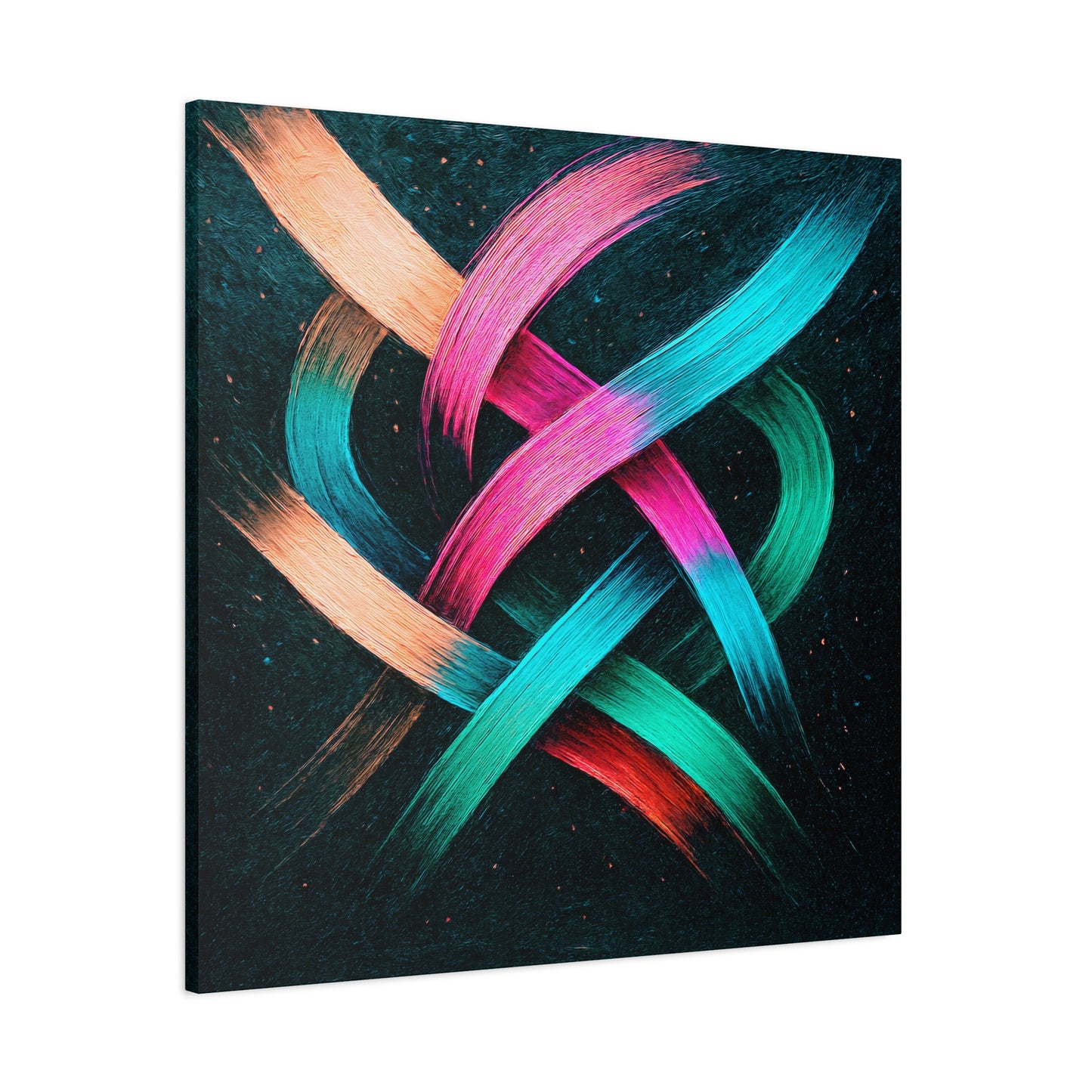 Colorful Abstract Canvas Art Print - Weave Design