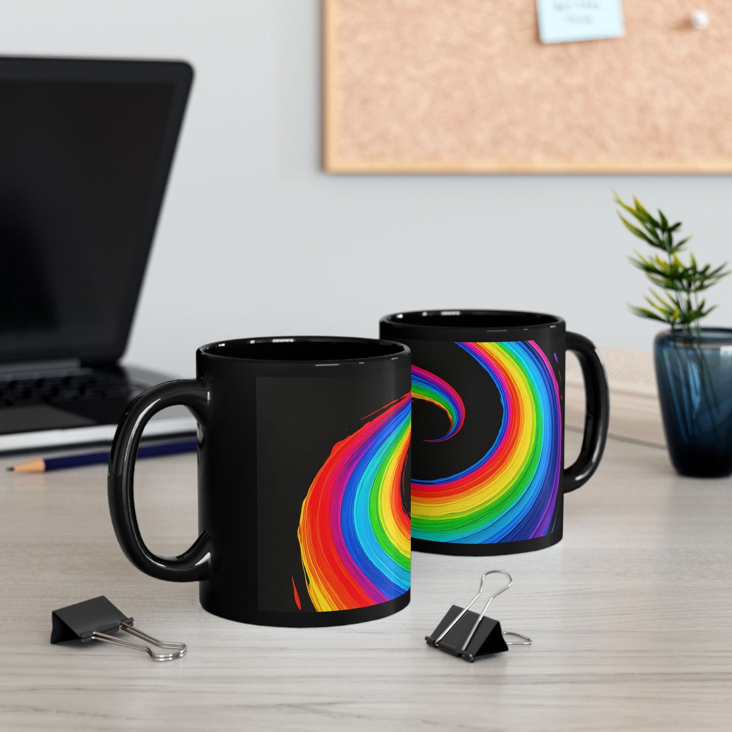 Black Ceramic Mug for Coffee - Melt Design