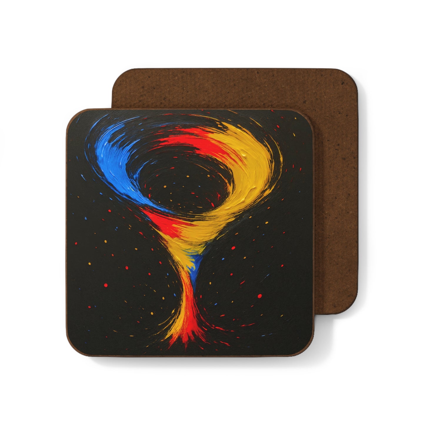 Vibrant Abstract Art Coaster Set - Cyclone Design
