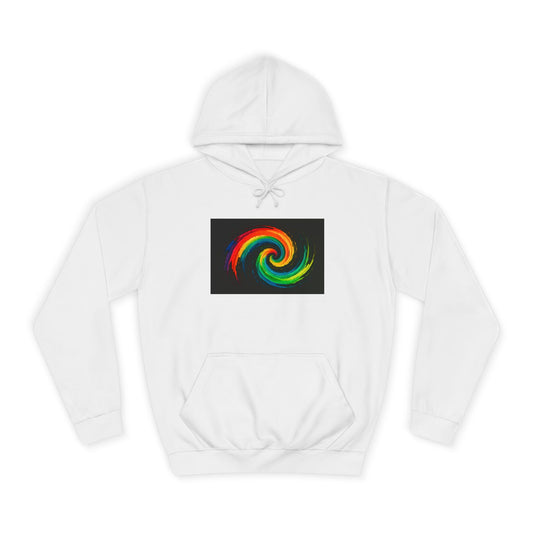Unisex Vibrant Swirl College Hoodie - Cyclone Design