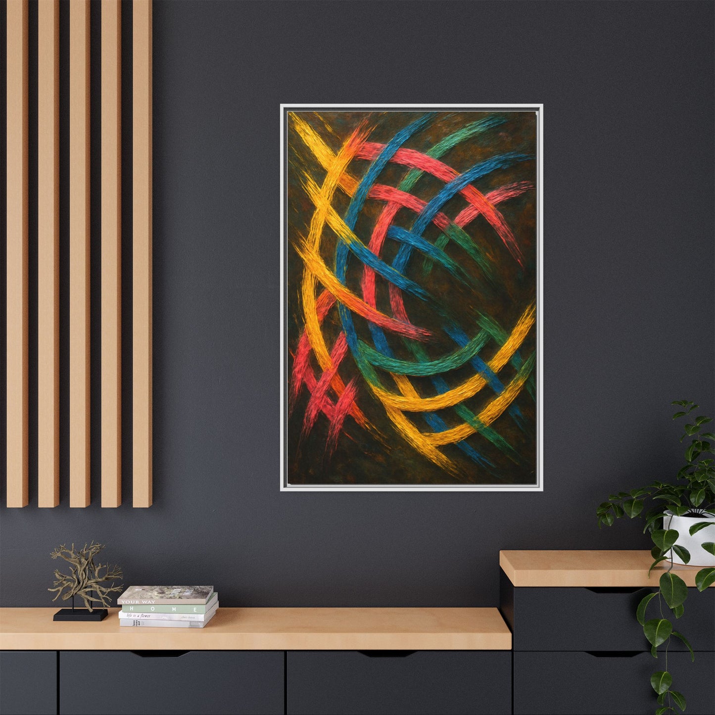 Multi-Color Wave Canvas Art - Weave Design