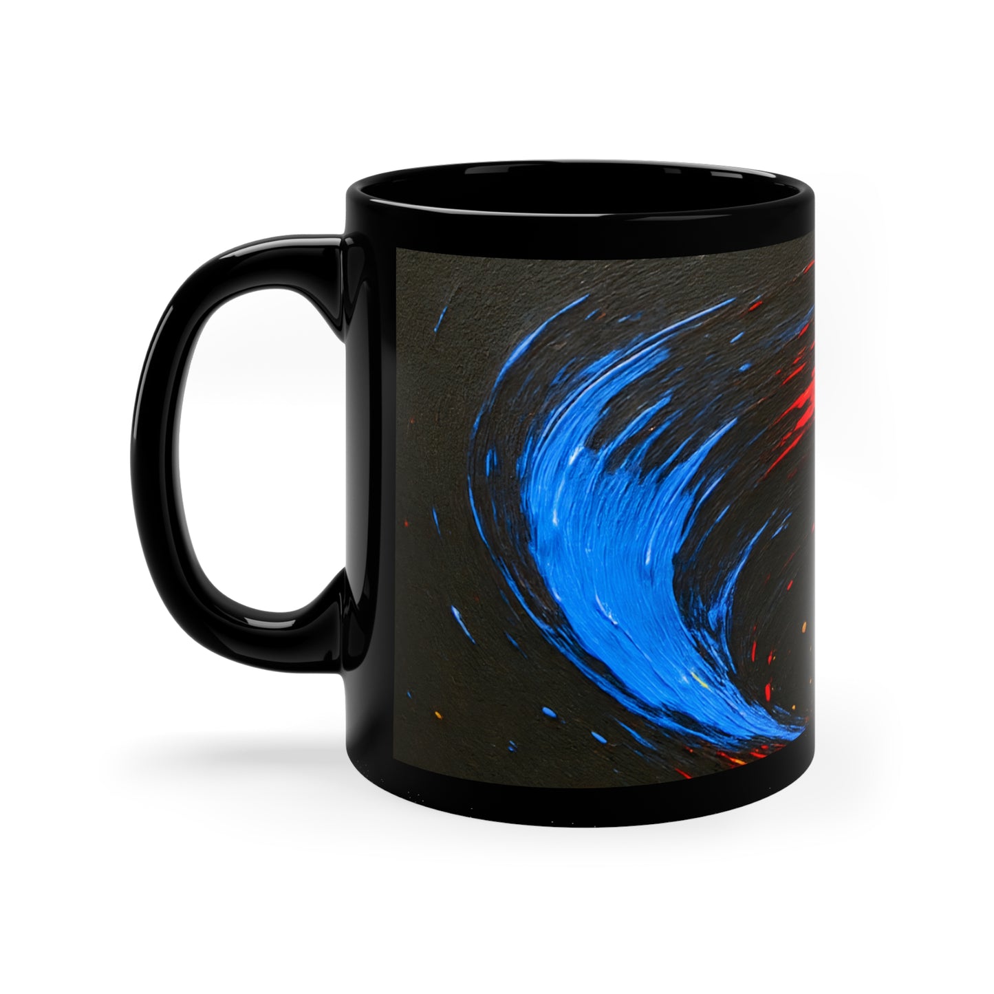 Artistic Abstract Coffee Mug, 11oz Ceramic Cup - Cyclone Design