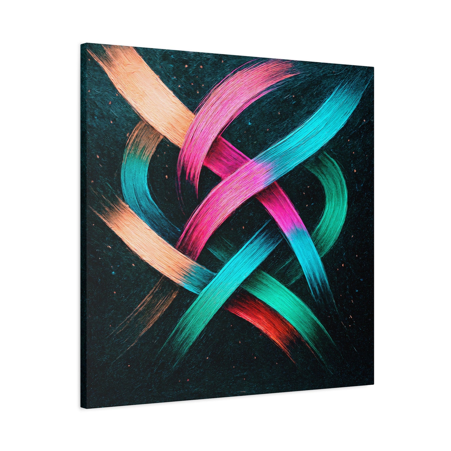 Colorful Abstract Canvas Art Print - Weave Design