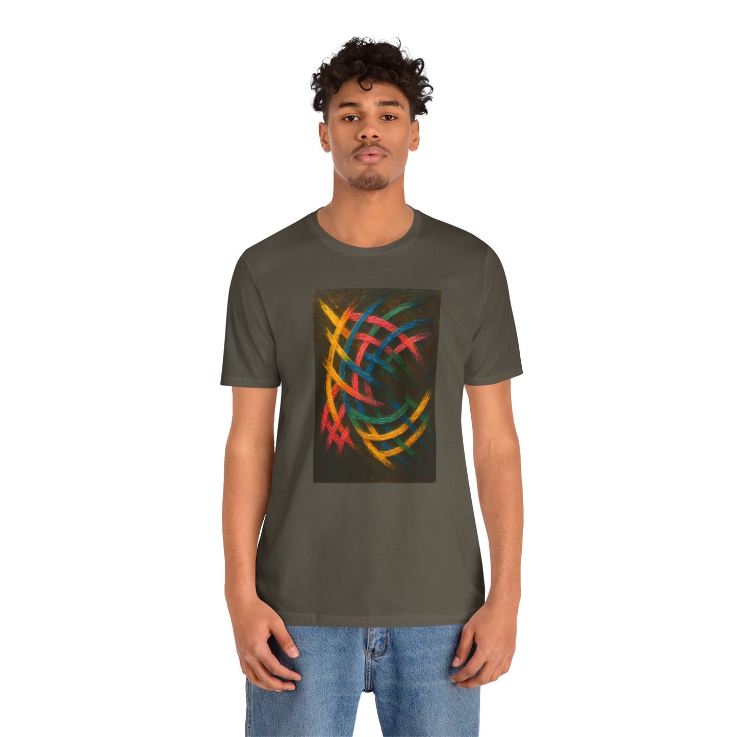 Colorful Abstract Art Tee for Creative Souls - Weave Design