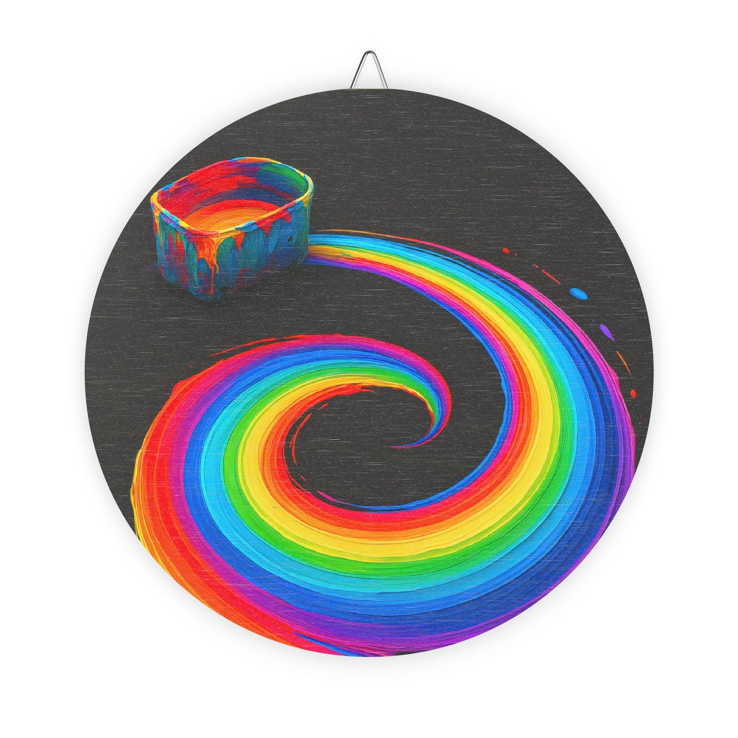 Rainbow Paint Swirl Wood Art - Melt Design