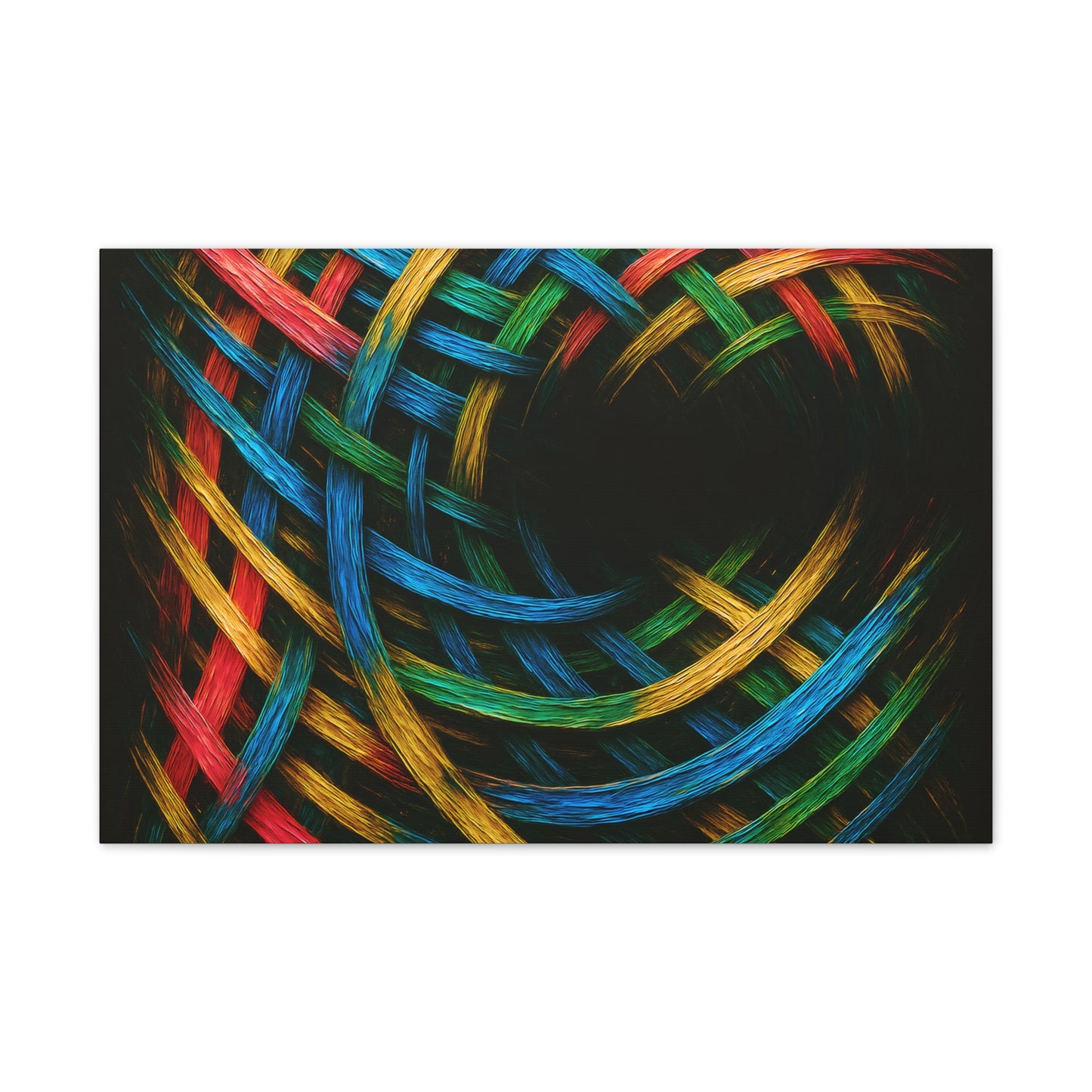 Vibrant Abstract Canvas Art - Weave Design