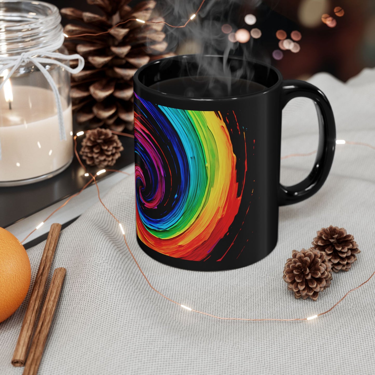 Vibrant Coffee Mug for Artists - Cyclone Design