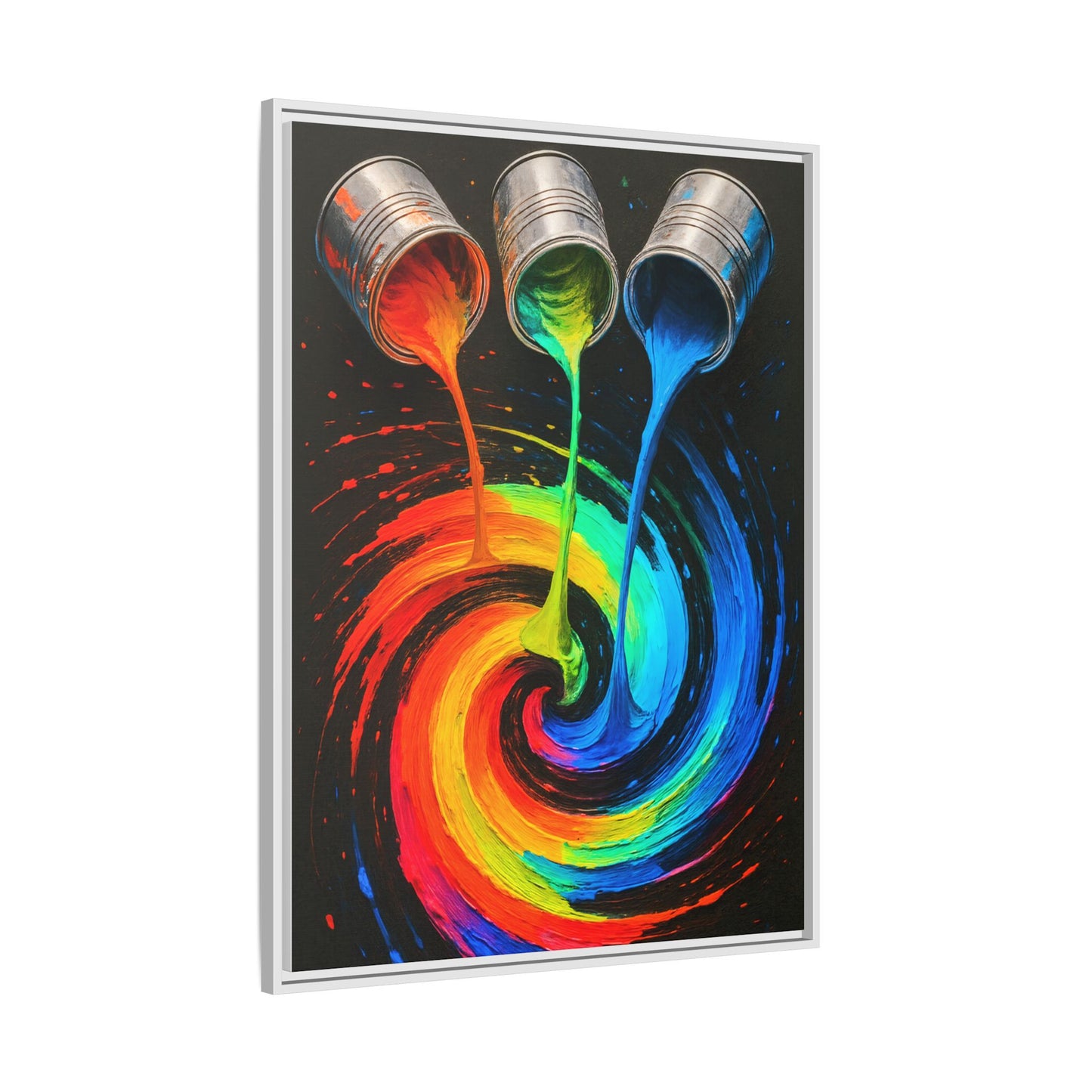 Colorful Abstract Wall Art Framed Canvas Print  - Melt Design