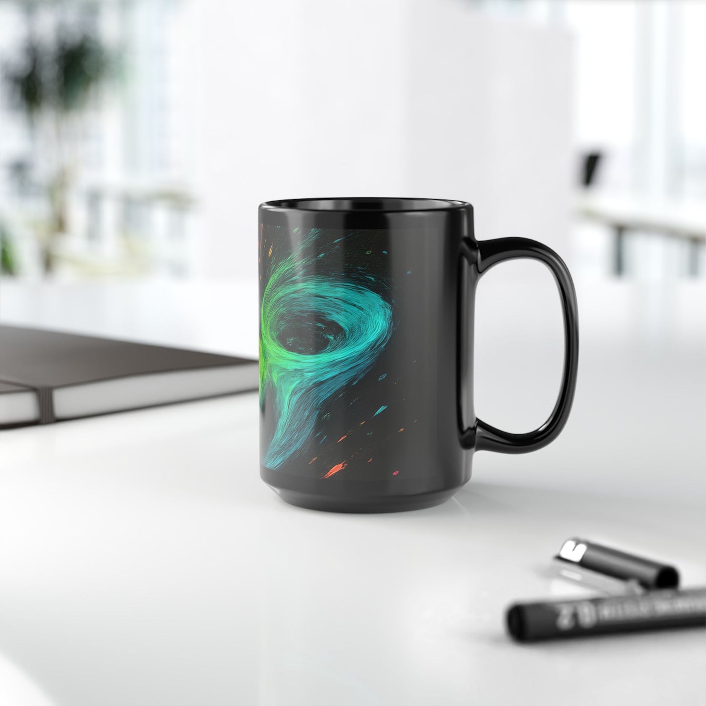 Vibrant Abstract Swirl Coffee Mug - Cyclone Design