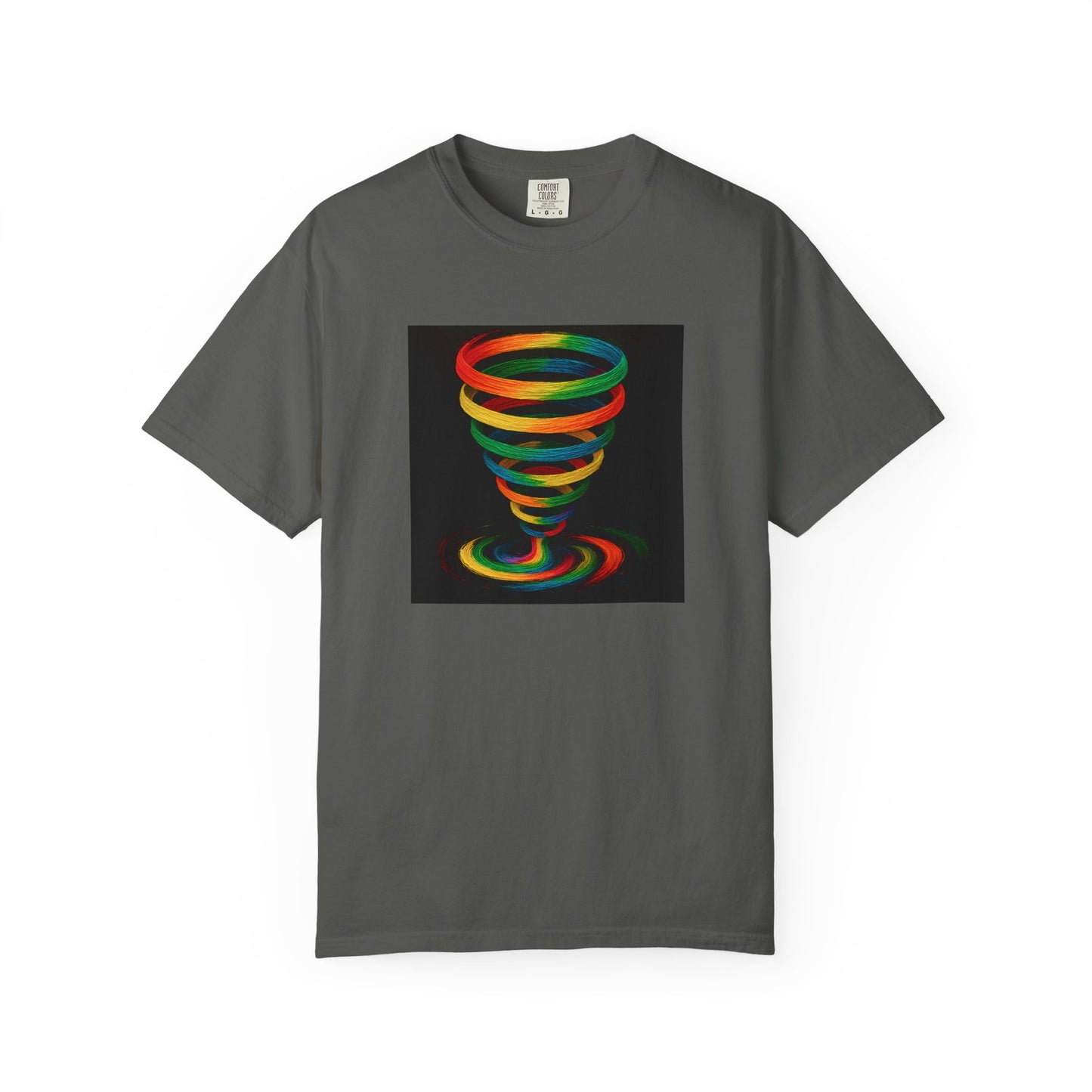 Vibrant Unisex T-Shirt with Colorful Tornado Design - Cyclone Design