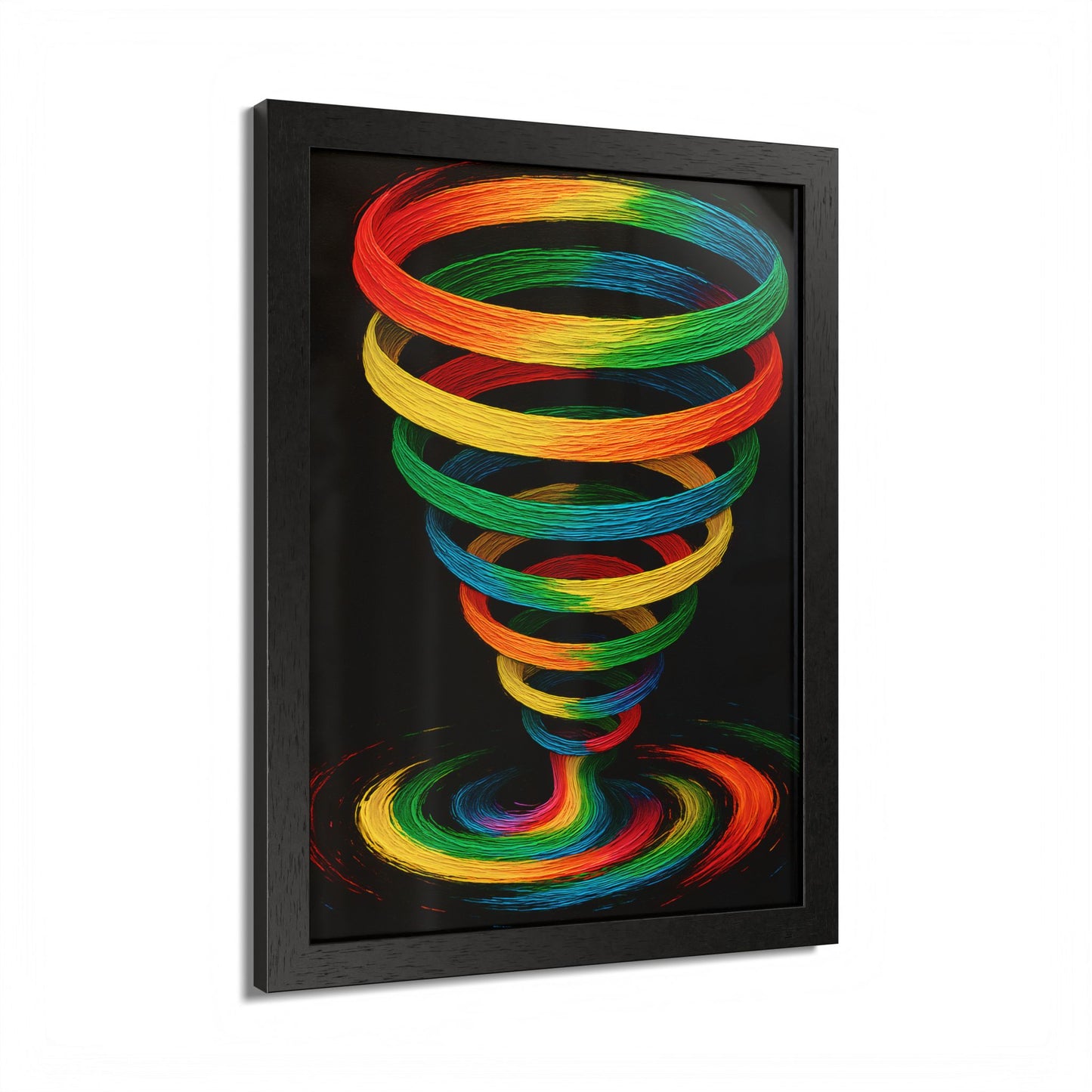 Vibrant Spiral Framed Wall Art - Cyclone Design
