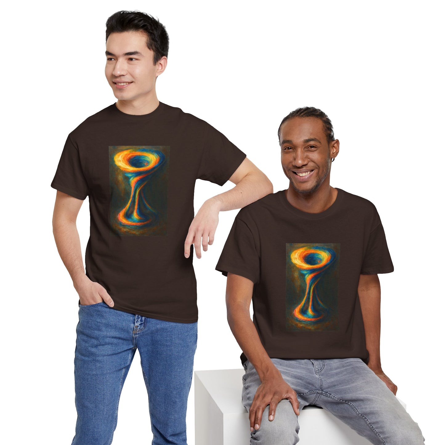 Casual Wear Colorful Abstract Art Unisex Tee - Cyclone Design