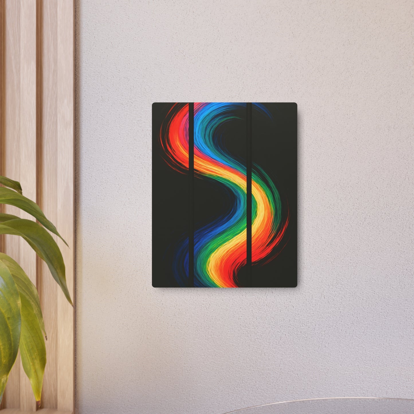 Vibrant Rainbow Metal Art - Weave Design