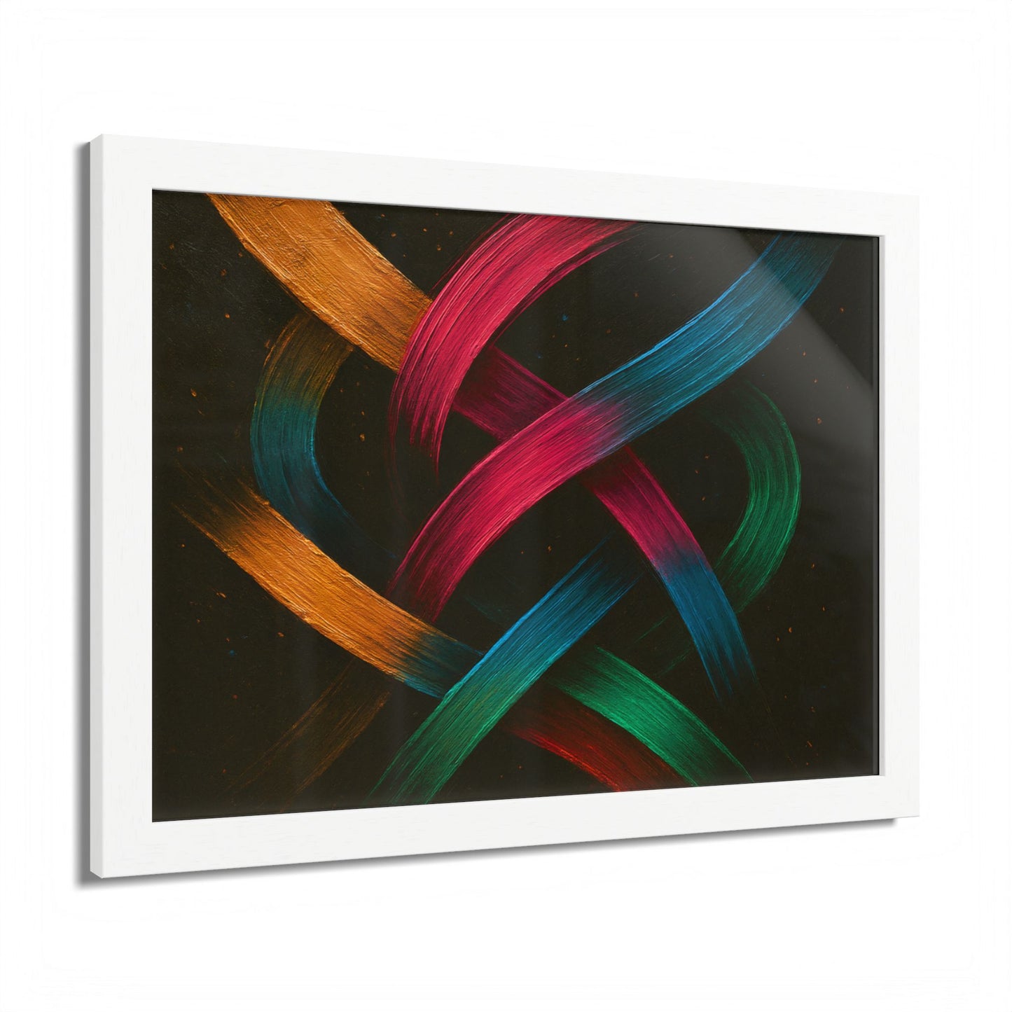Vibrant Wooden Framed  Gallery Wall Art - Weave Design