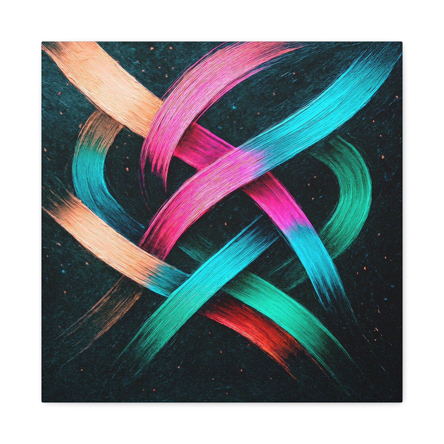 Colorful Abstract Canvas Art Print - Weave Design