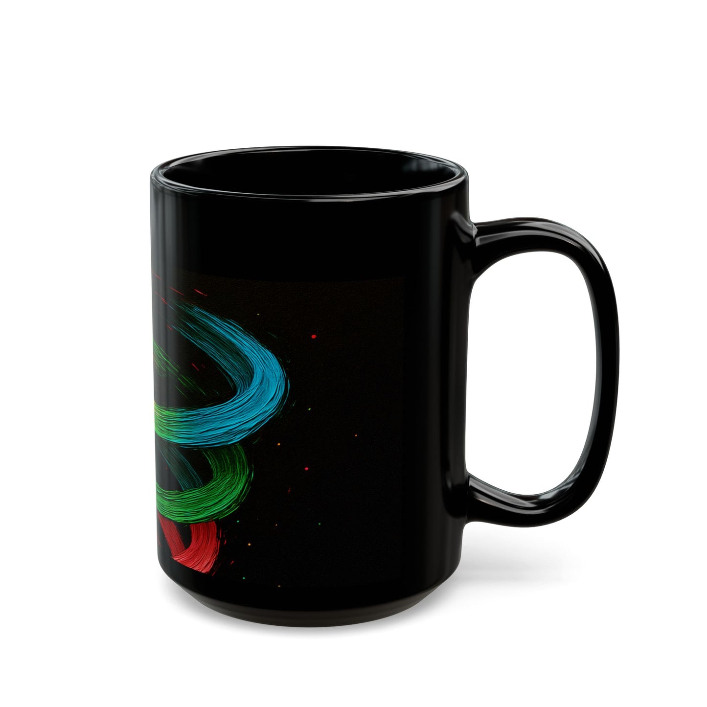 Colorful Swirl Black Mug - Cyclone Design