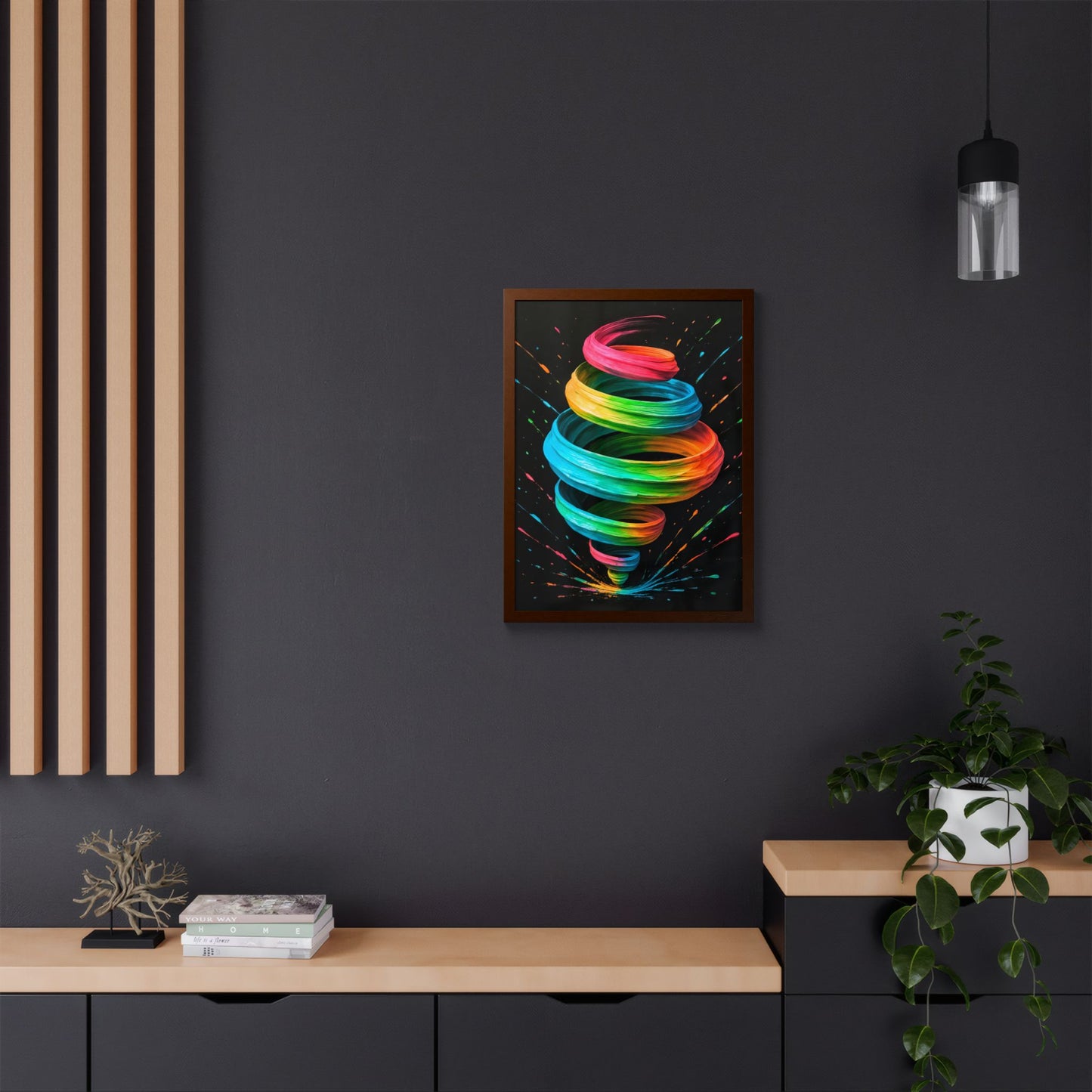 Modern Decor Swirl Colorful Wall Art - Cyclone Design