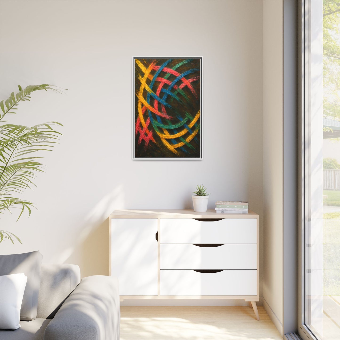Multi-Color Wave Canvas Art - Weave Design