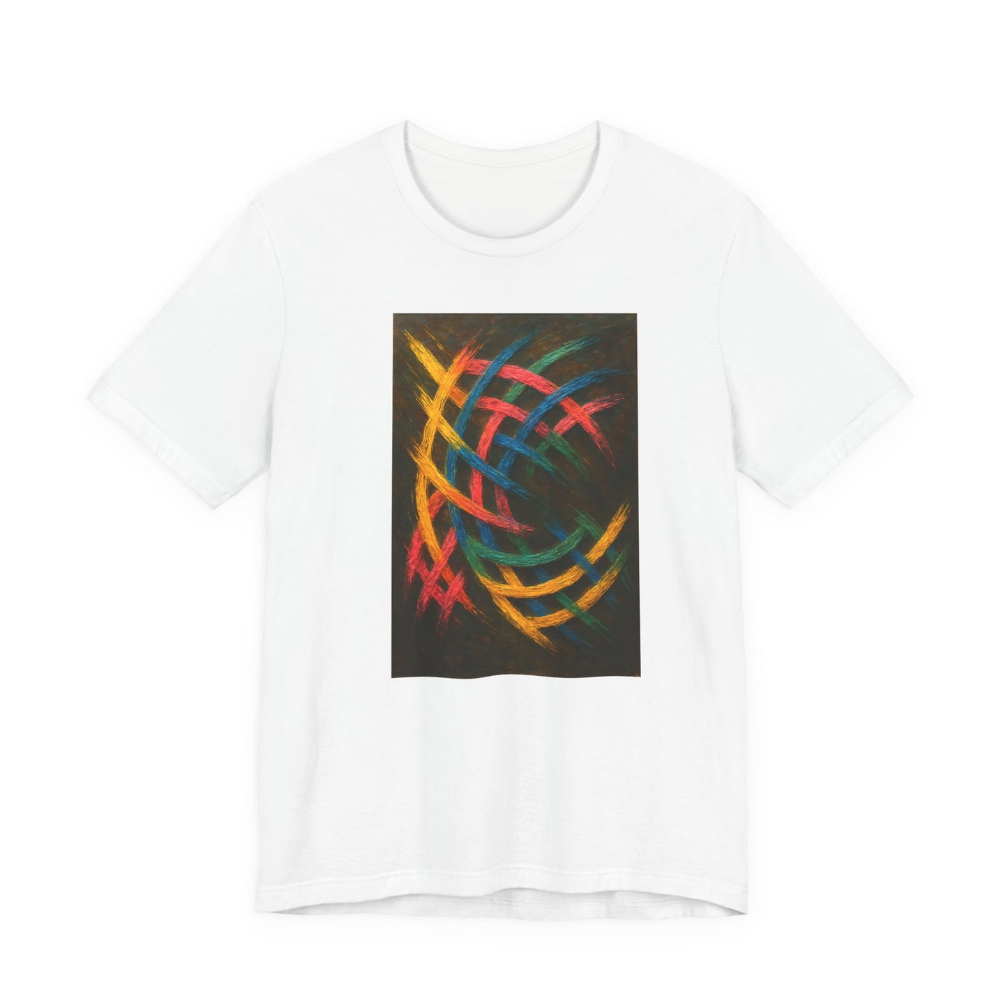 Colorful Abstract Art Tee for Creative Souls - Weave Design