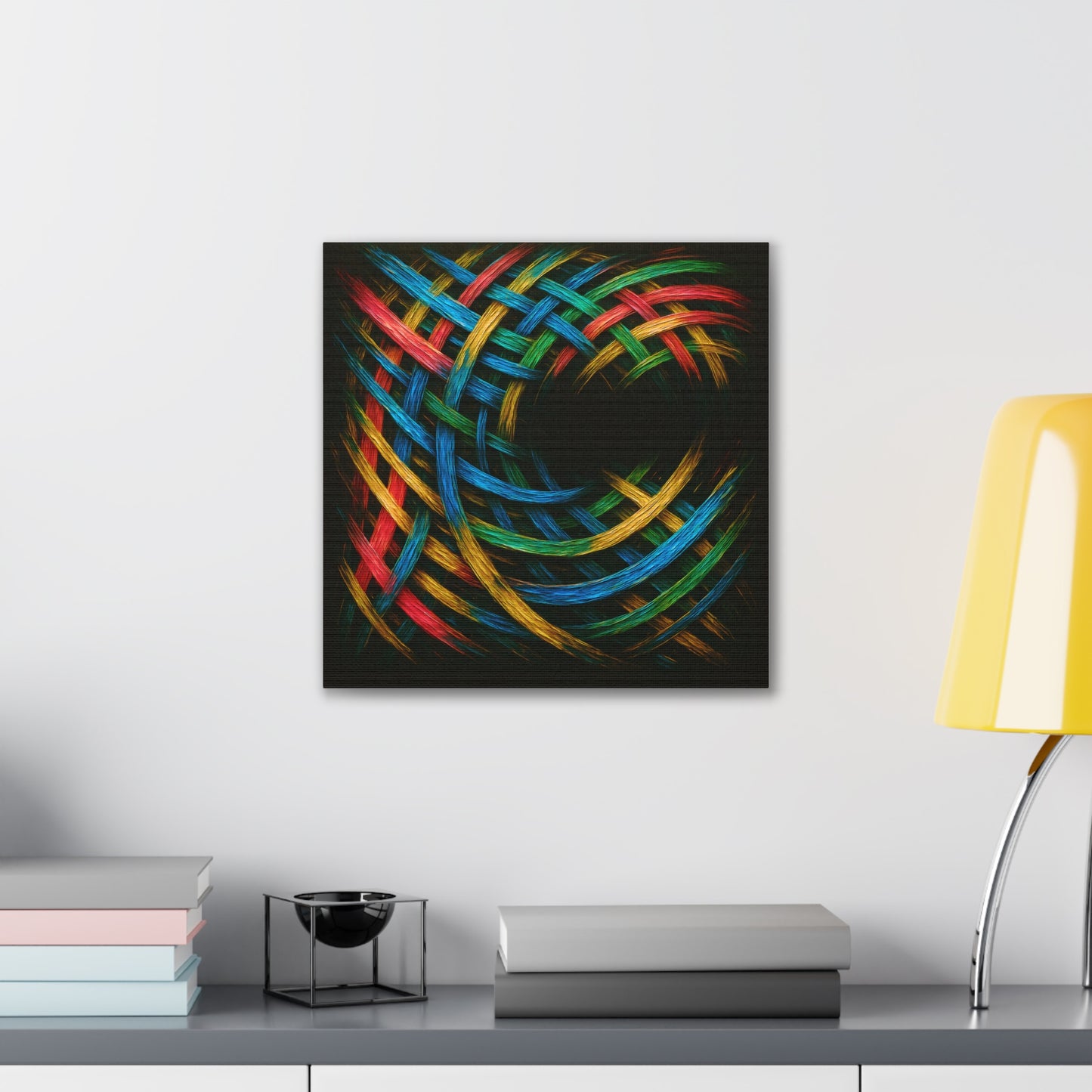 Vibrant Abstract Canvas Art - Weave Design