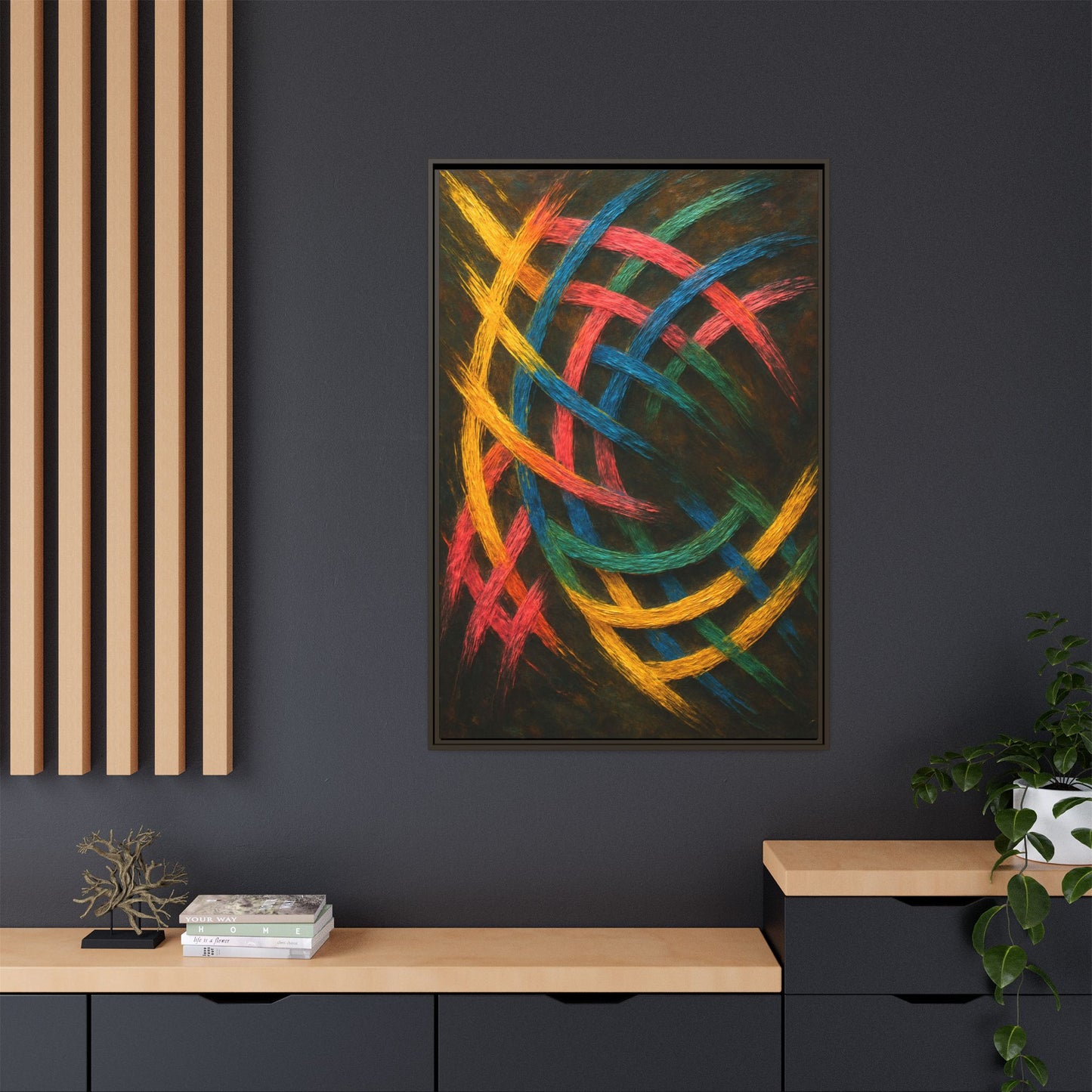 Multi-Color Wave Canvas Art - Weave Design