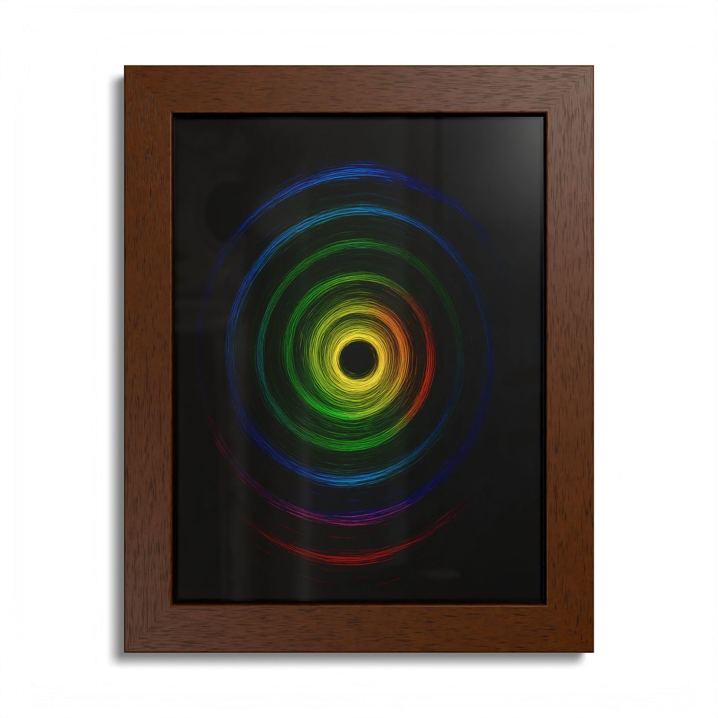 Modern Spiral Wooden Framed Print WallArt - Cyclone Design