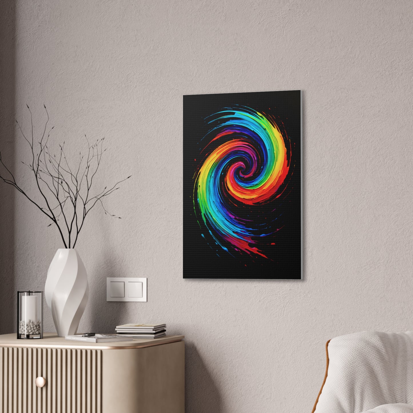 Colorful Swirl Canvas Art - Cyclone Design