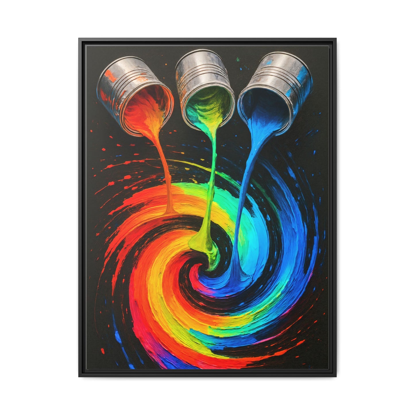 Colorful Abstract Wall Art Framed Canvas Print  - Melt Design