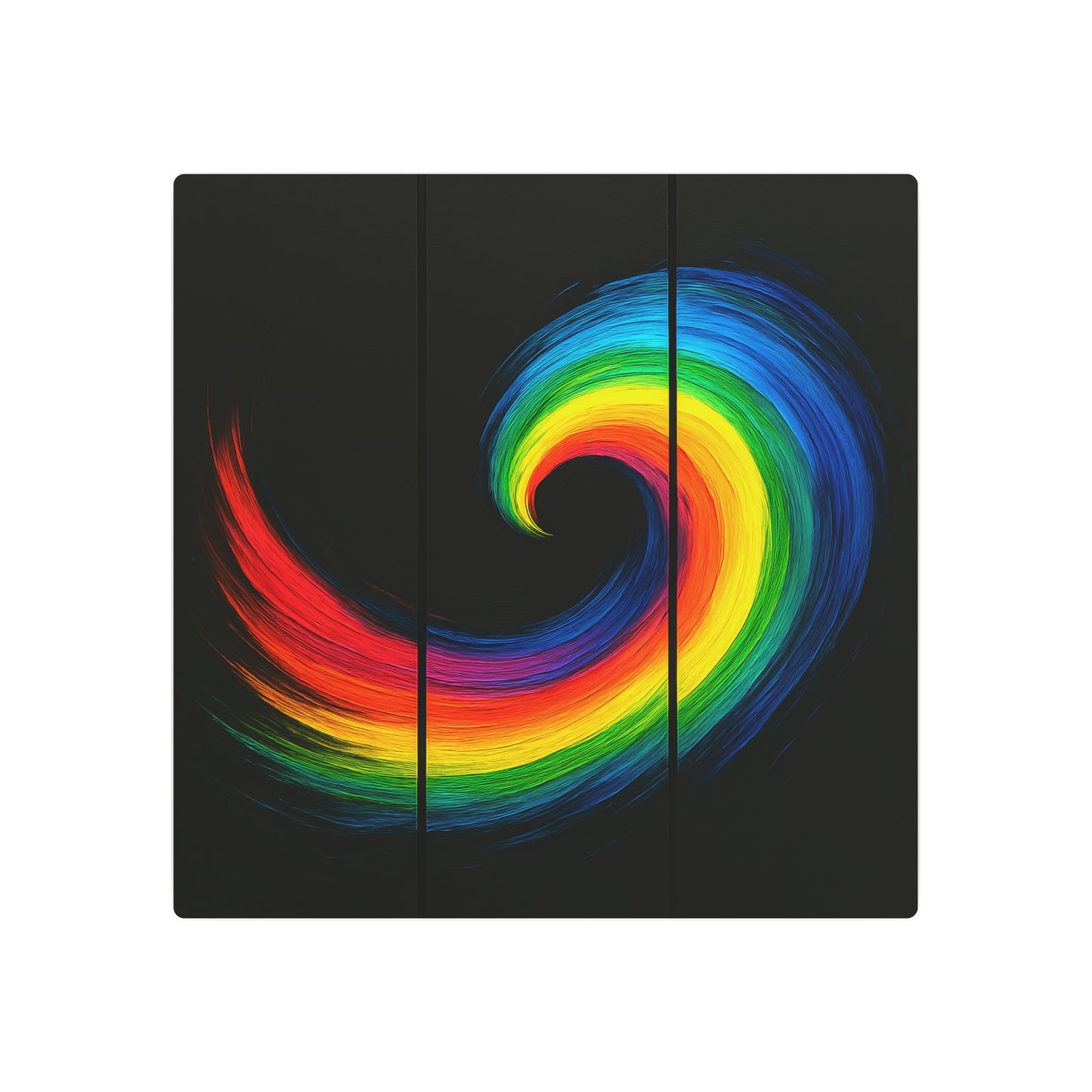 Vibrant Wave Metal Art - Cyclone Design