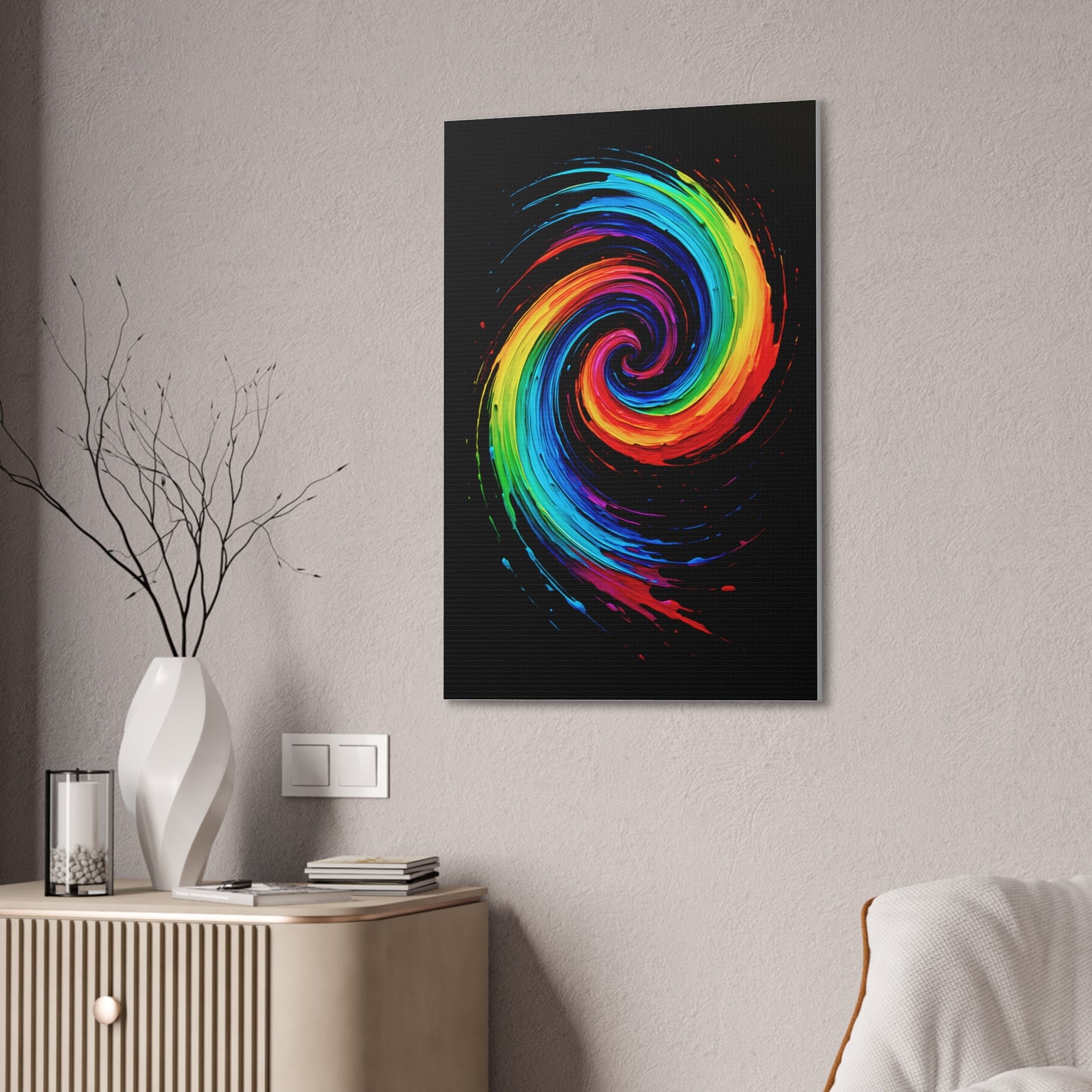 Colorful Swirl Canvas Art - Cyclone Design