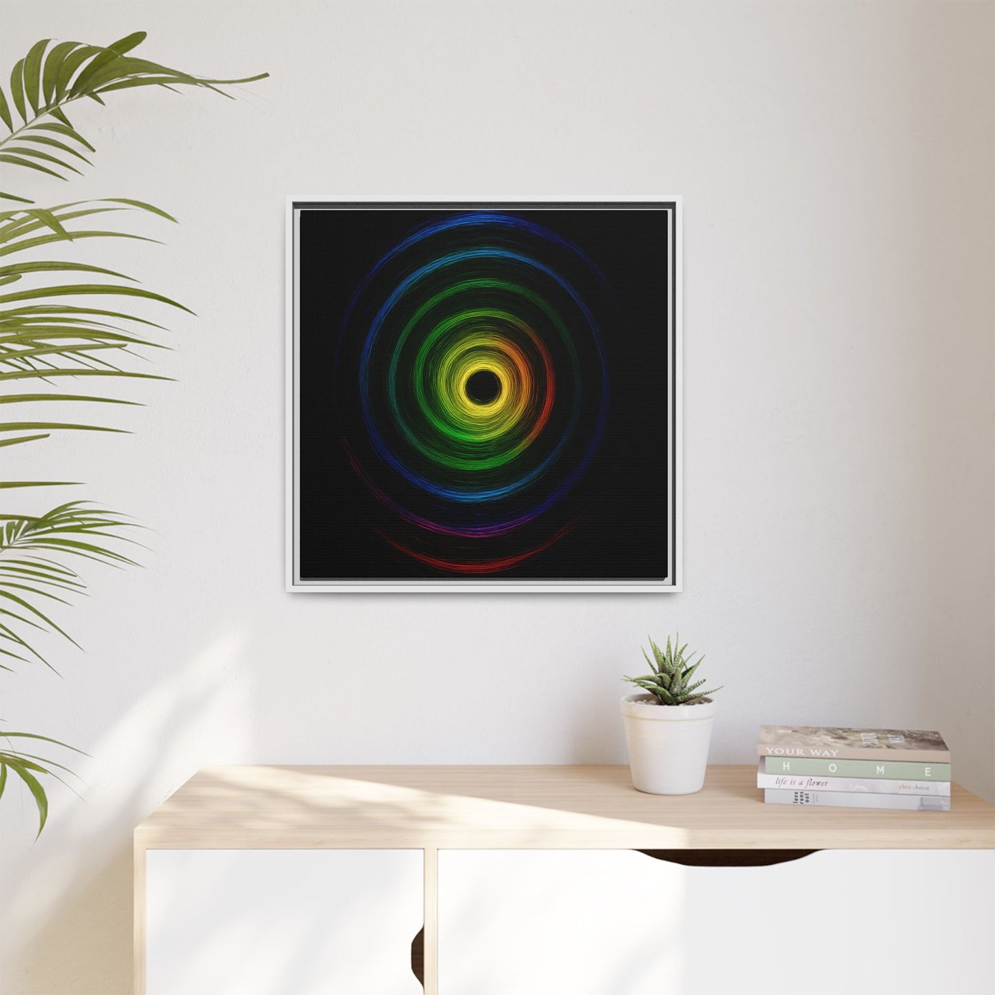 Framed Colorful Ripple Art Print - Cyclone Design