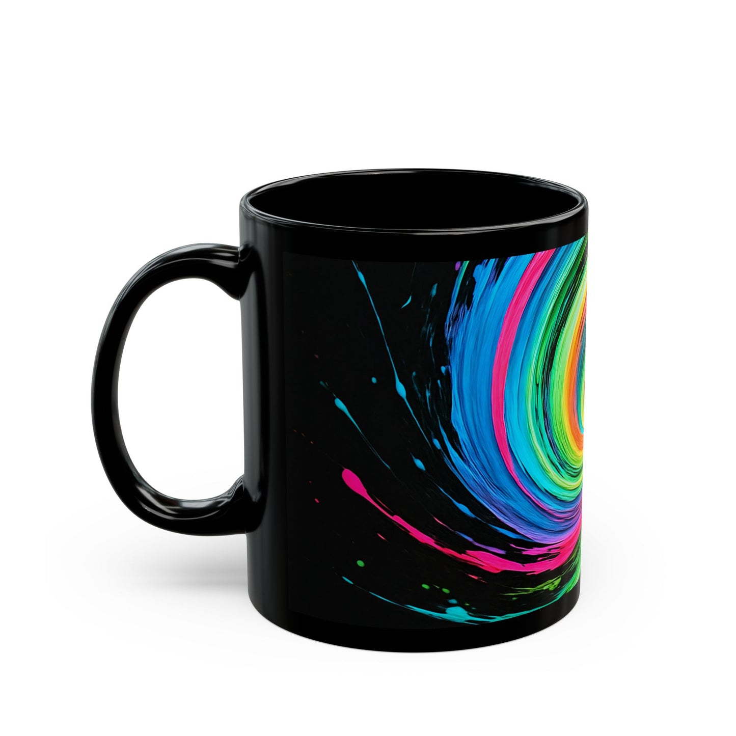 Colorful Swirl Black  Coffee Mug - Melt Design