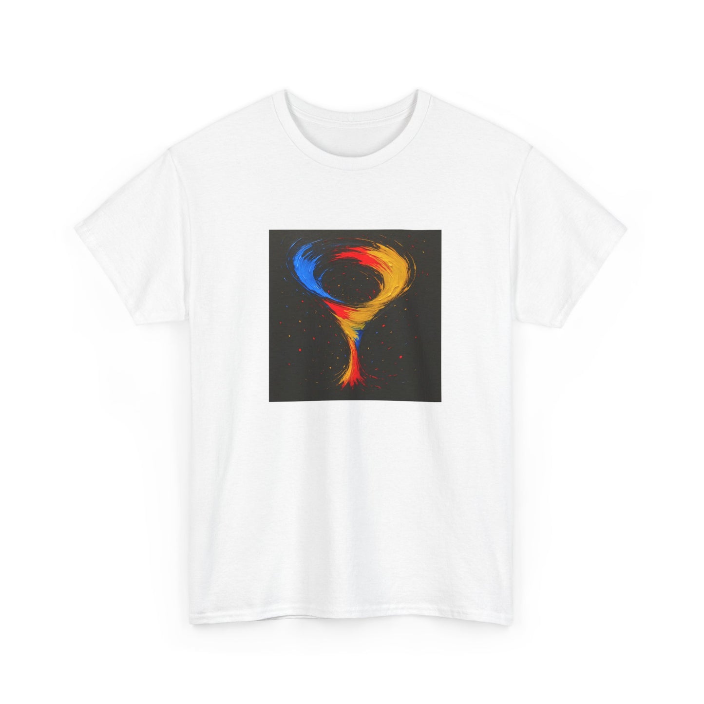 Unisex Heavy Cotton Abstract Art Tee - Cyclone Design