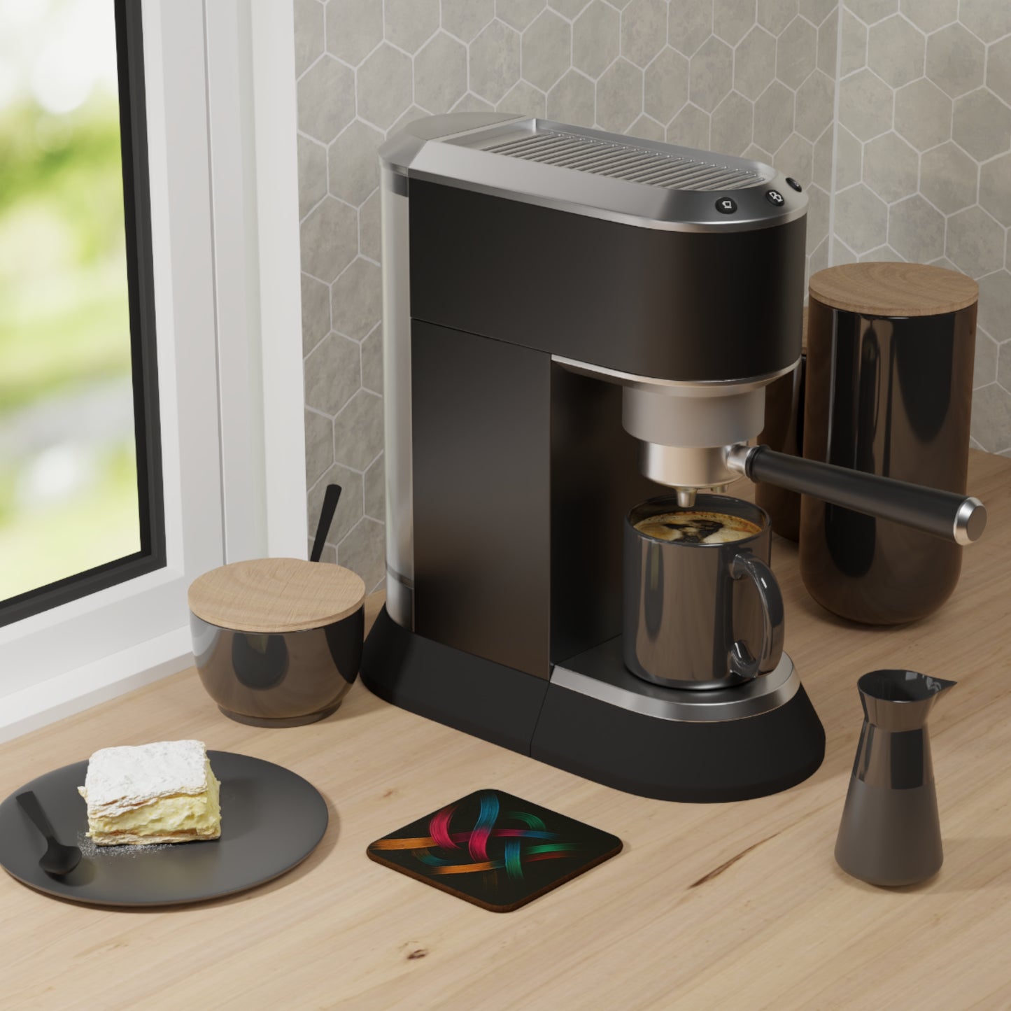 Vibrant Drink Coaster Set - Weave Design