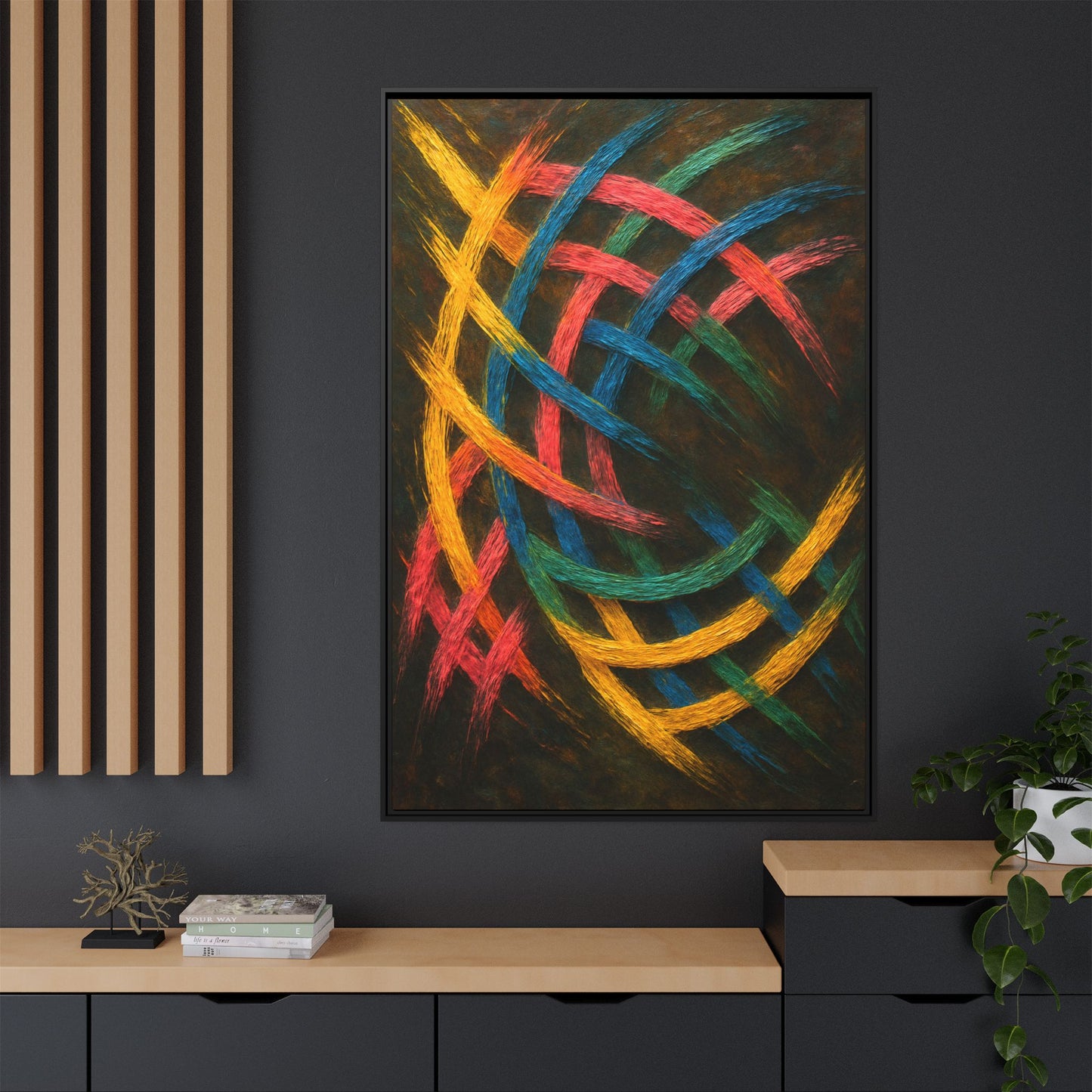 Multi-Color Wave Canvas Art - Weave Design