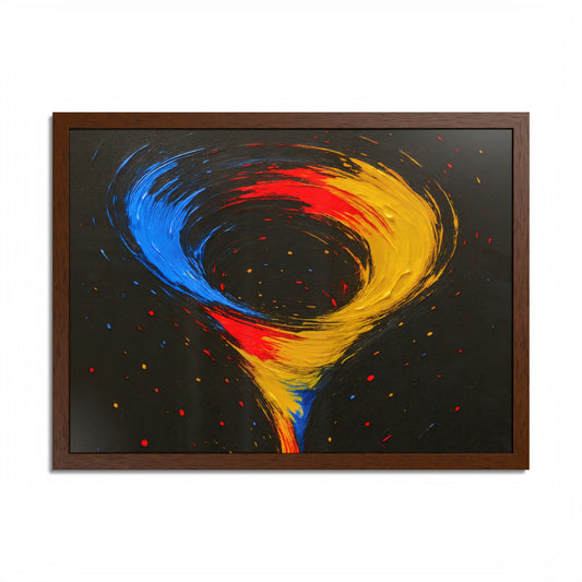 Vibrant Tornado Wooden Framed Wall Art - Cyclone Design