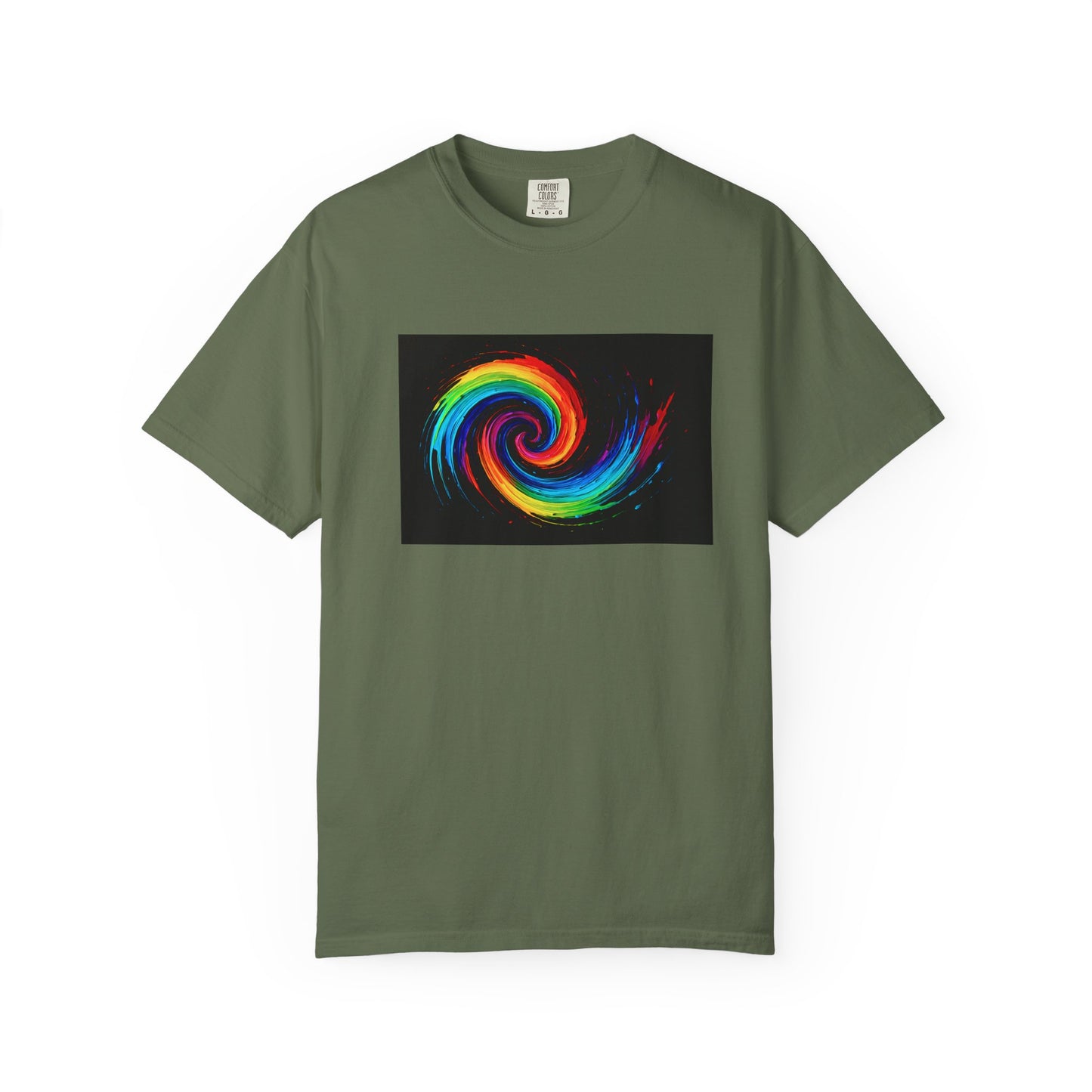 Colorful Swirl Unisex Garment-Dyed T-Shirt - Cyclone Design