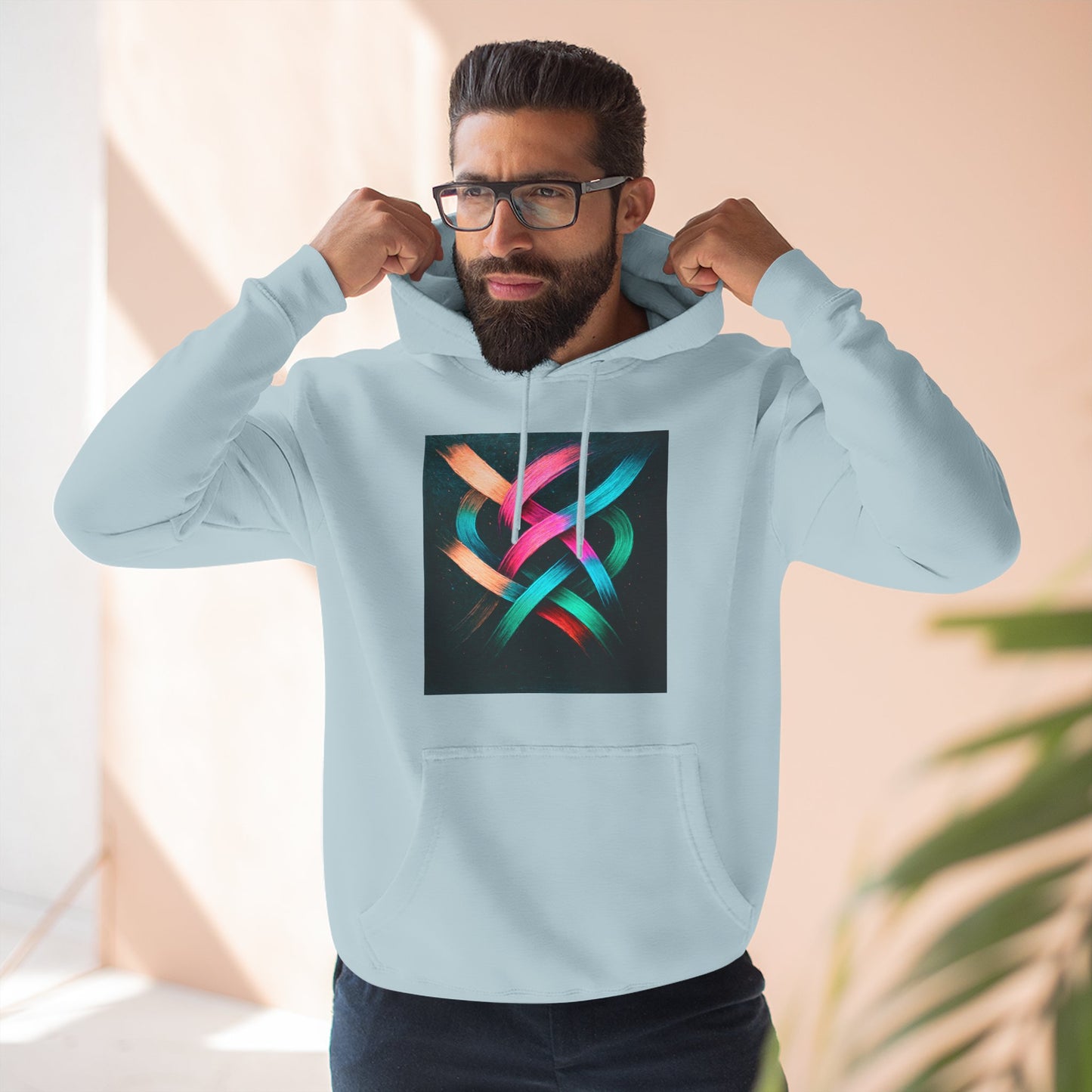 Colorful Abstract Art Hoodie - Weave Design