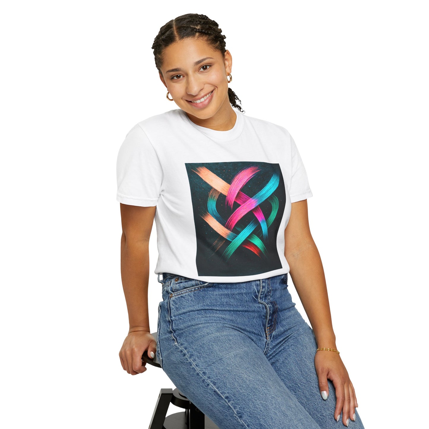 Vibrant Artistic Unisex Garment-Dyed T-shirt - Weave Design