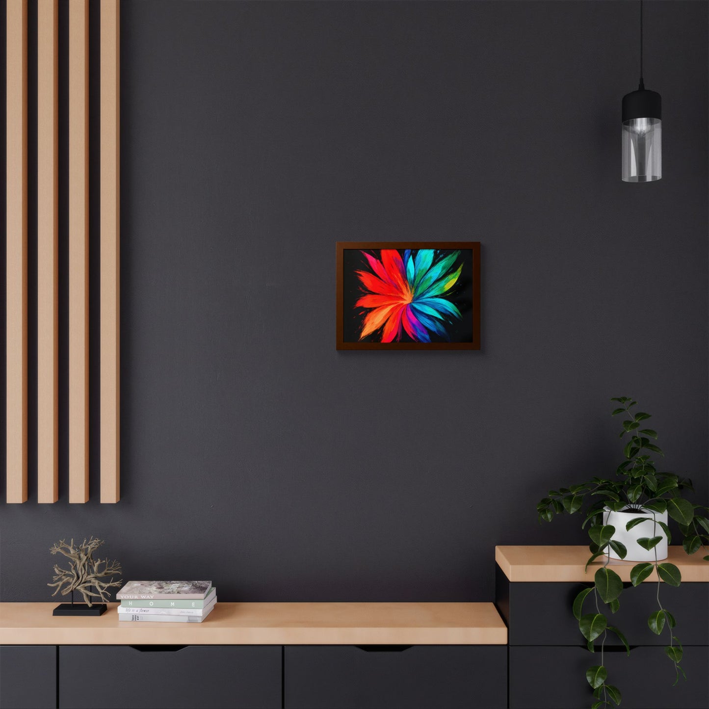 Vibrant Floral Wooden Framed Art - Melt Design