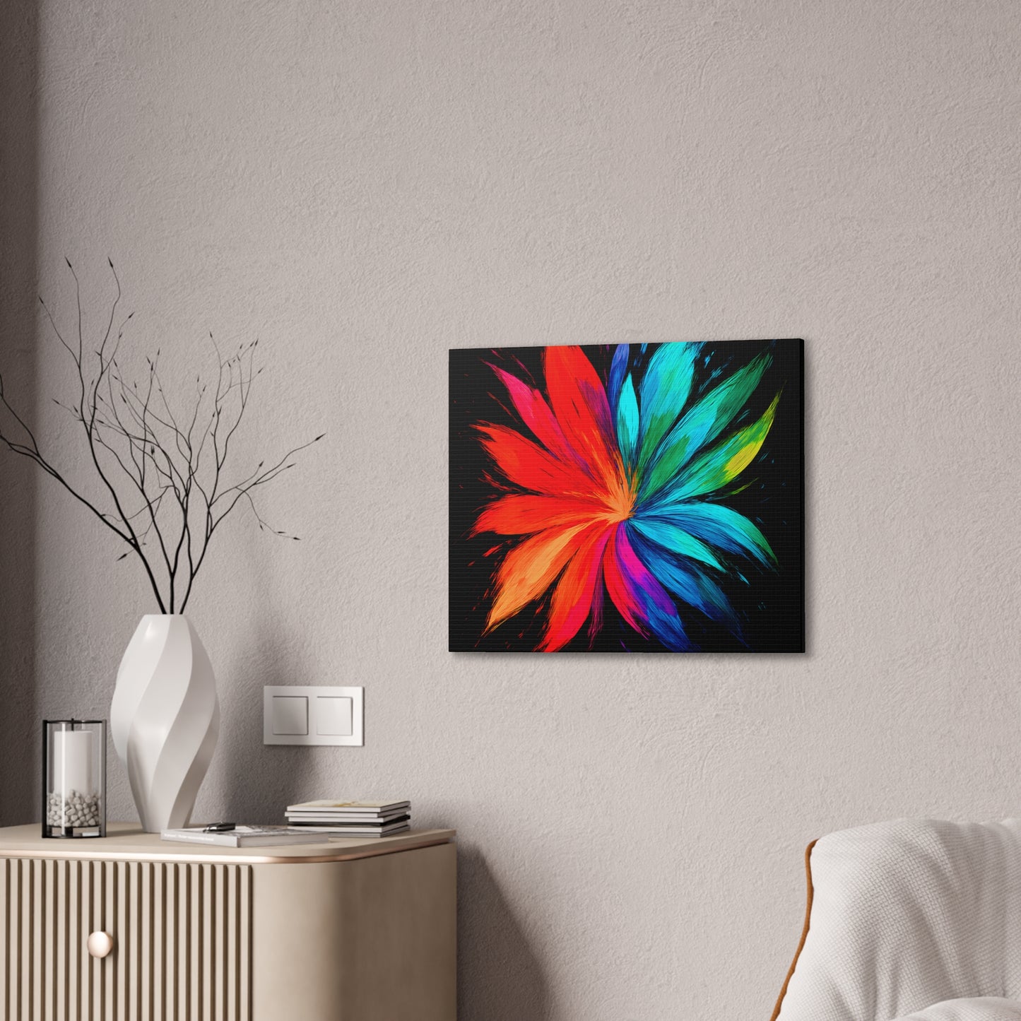 Modern Home Accent Floral Canvas Art - Melt Design