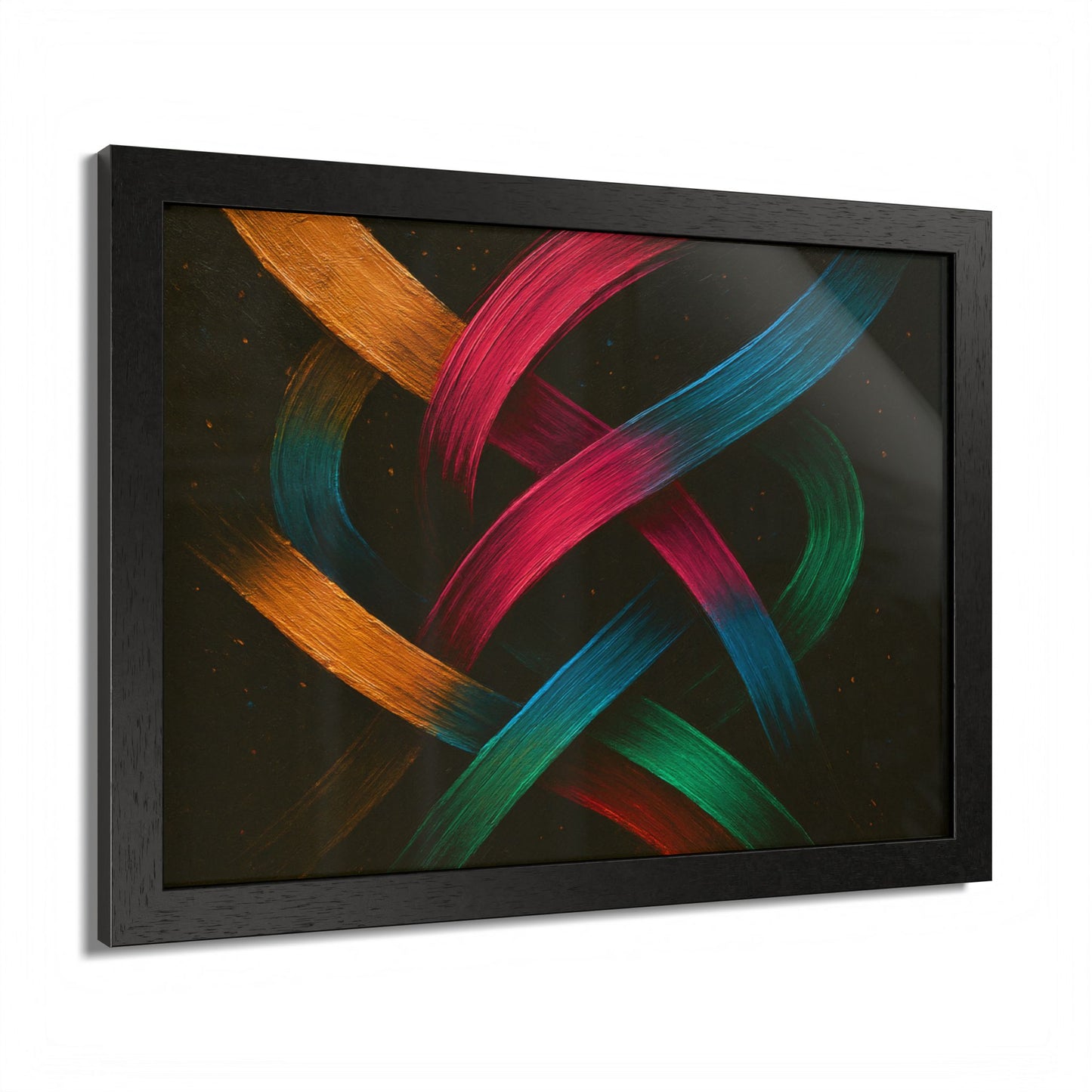Vibrant Wooden Framed  Gallery Wall Art - Weave Design