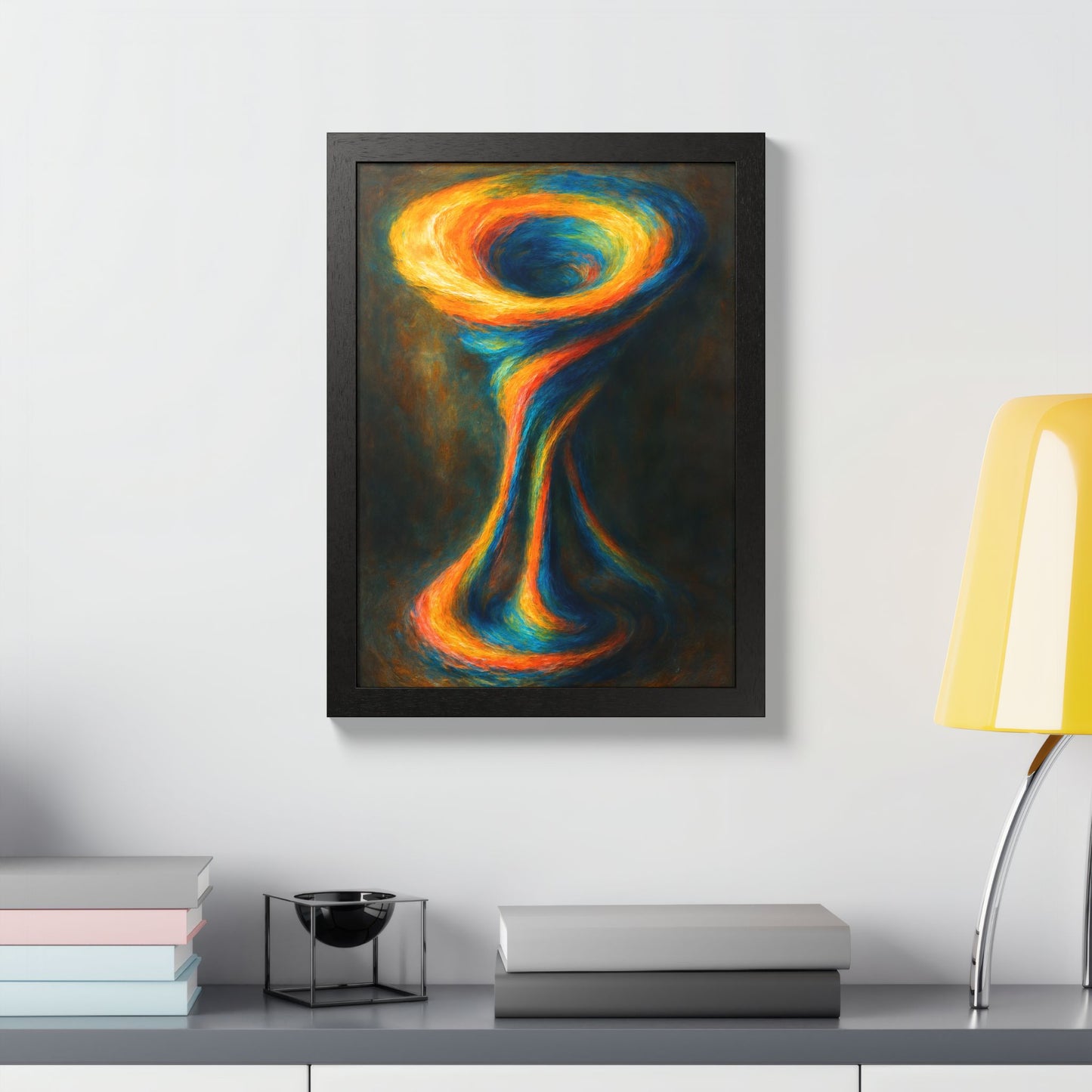 Multi-Color Wooden Framed Art Print - Cyclone Design