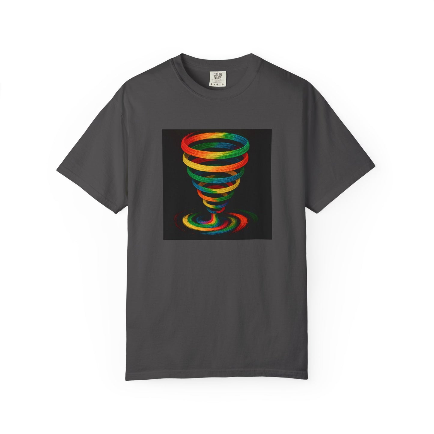 Vibrant Unisex T-Shirt with Colorful Tornado Design - Cyclone Design