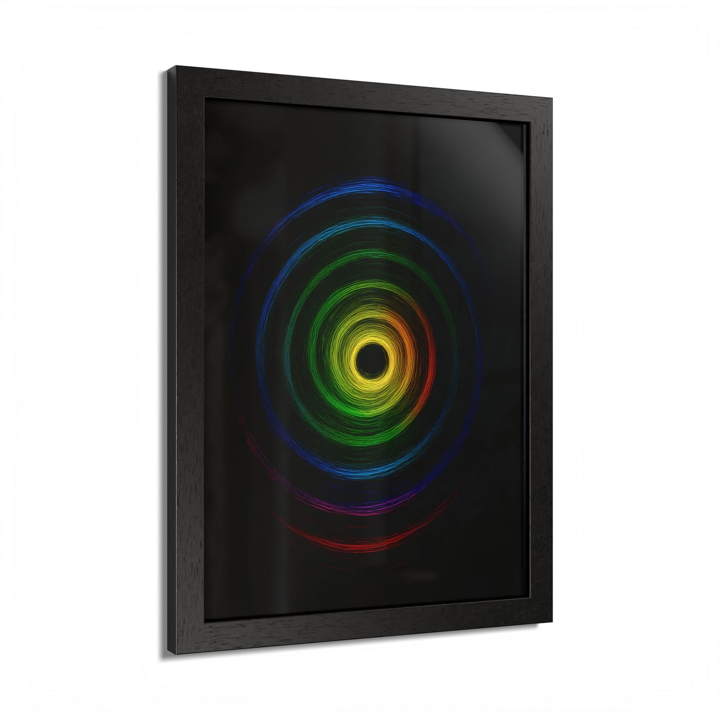 Modern Spiral Wooden Framed Print WallArt - Cyclone Design
