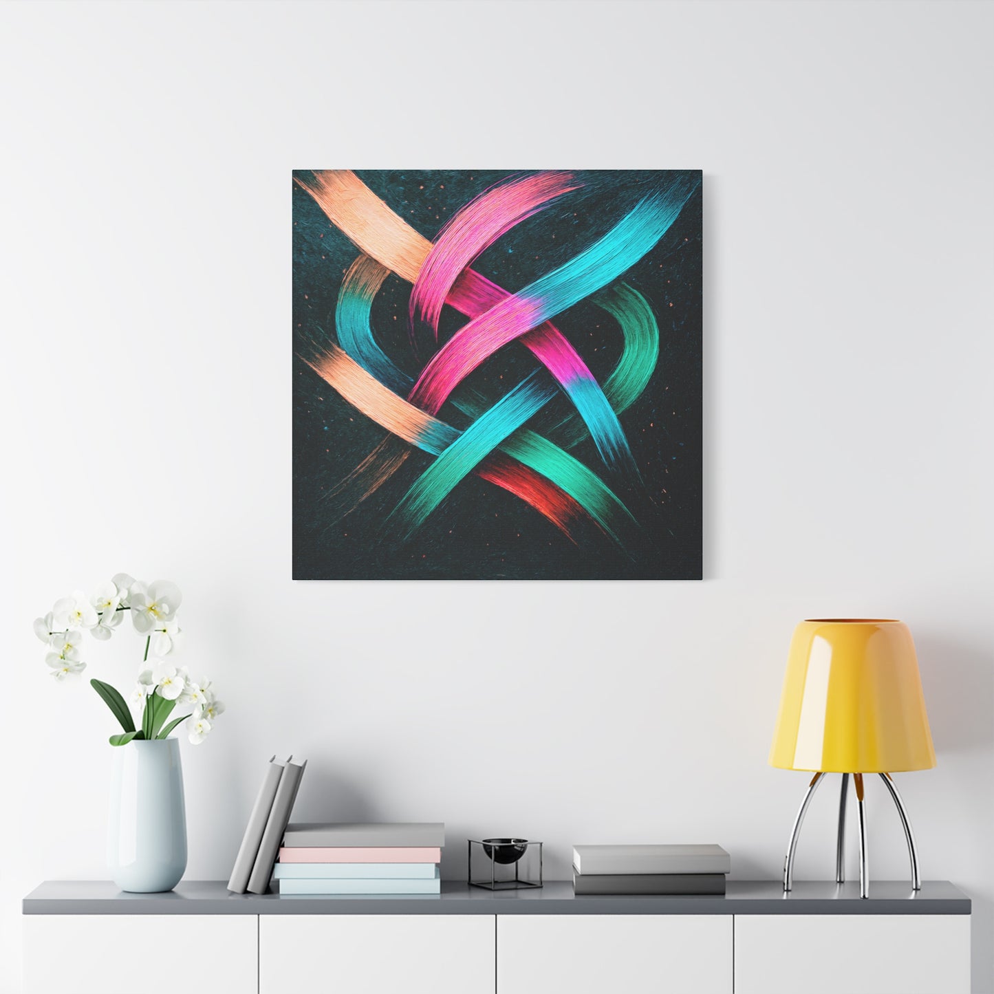 Colorful Abstract Canvas Art Print - Weave Design