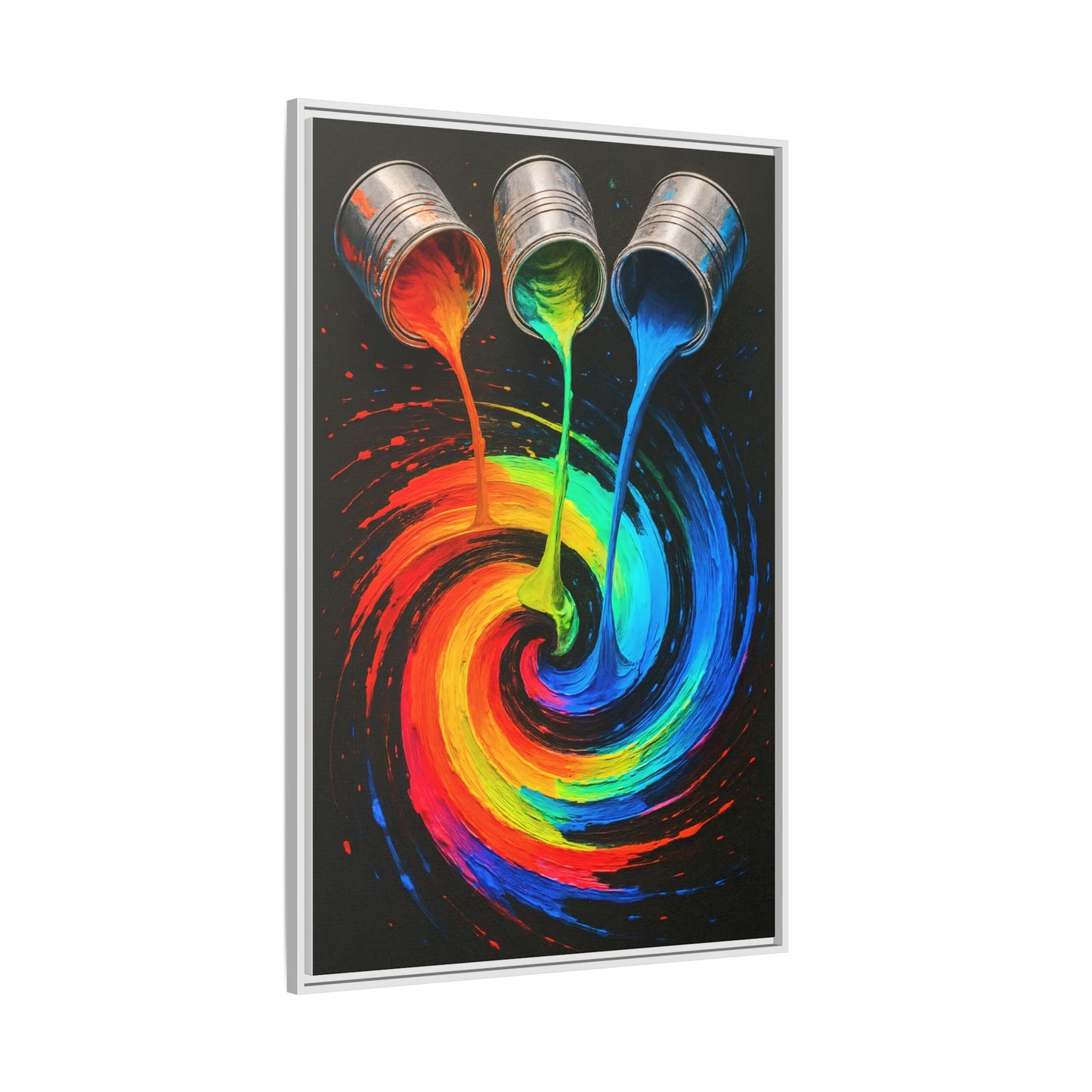 Colorful Abstract Wall Art Framed Canvas Print  - Melt Design