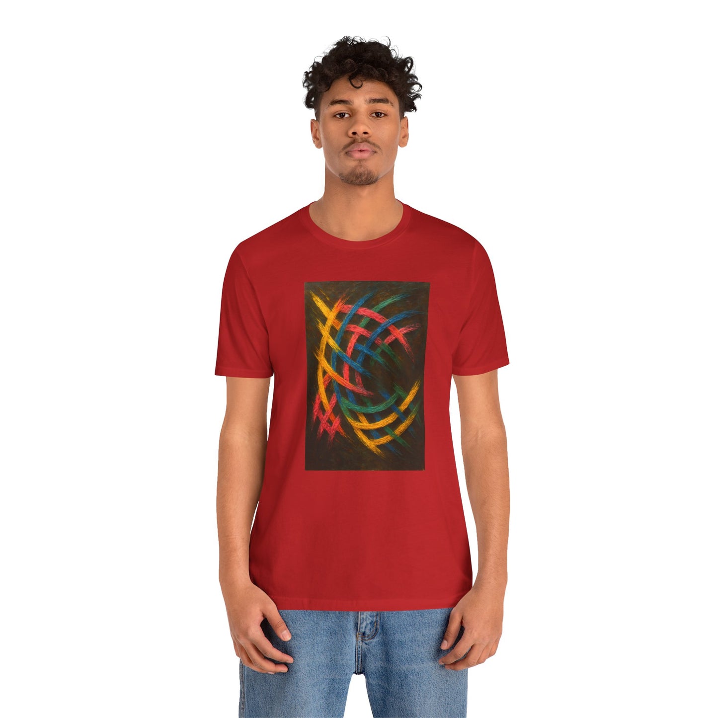 Colorful Abstract Art Tee for Creative Souls - Weave Design