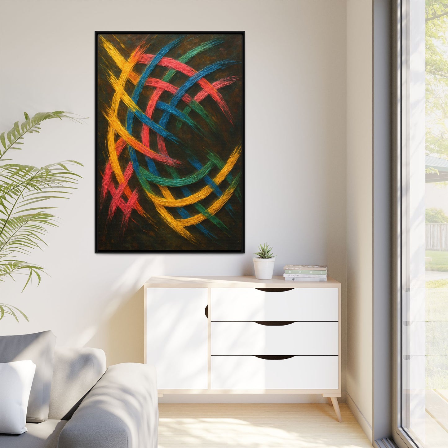 Multi-Color Wave Canvas Art - Weave Design