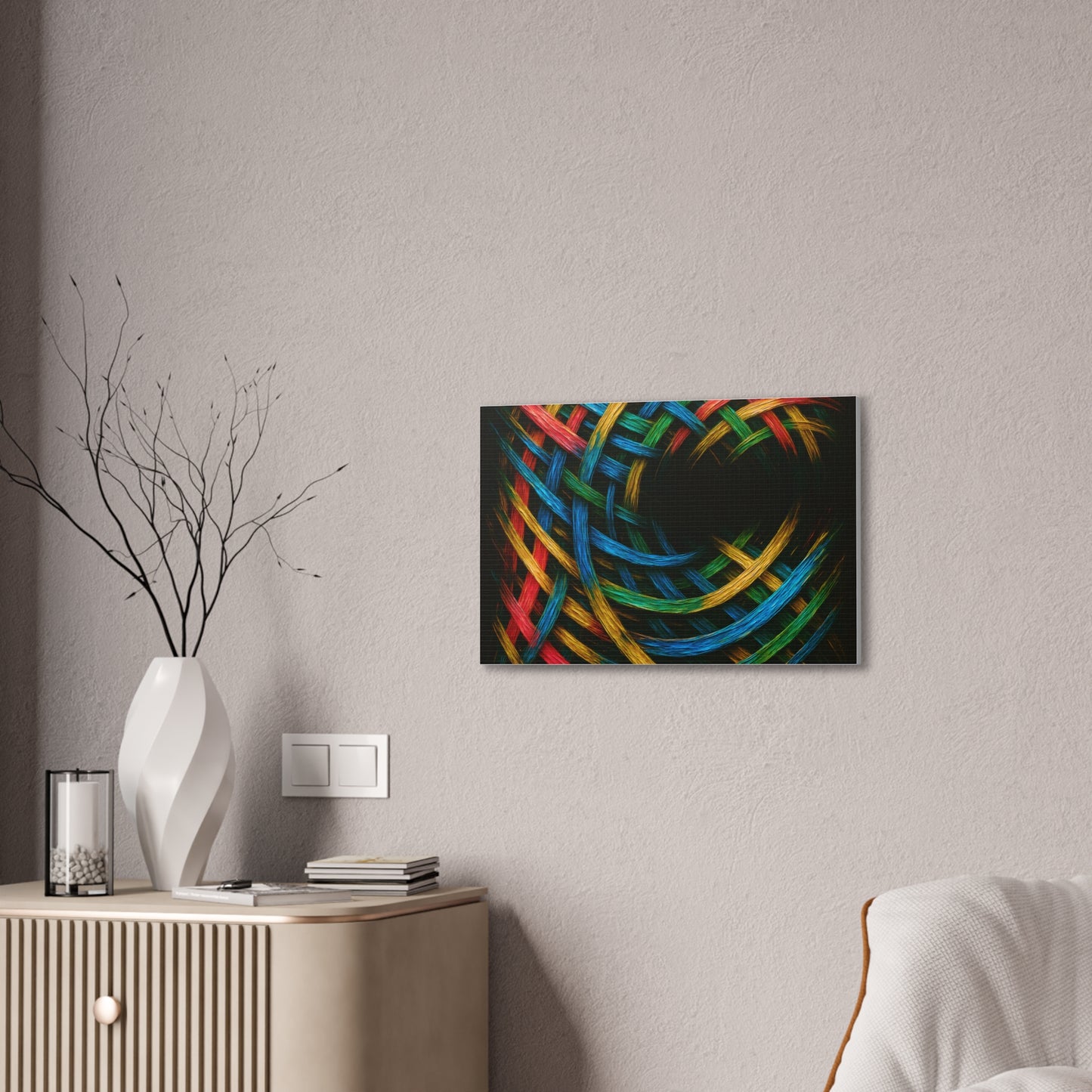 Vibrant Abstract Canvas Art - Weave Design
